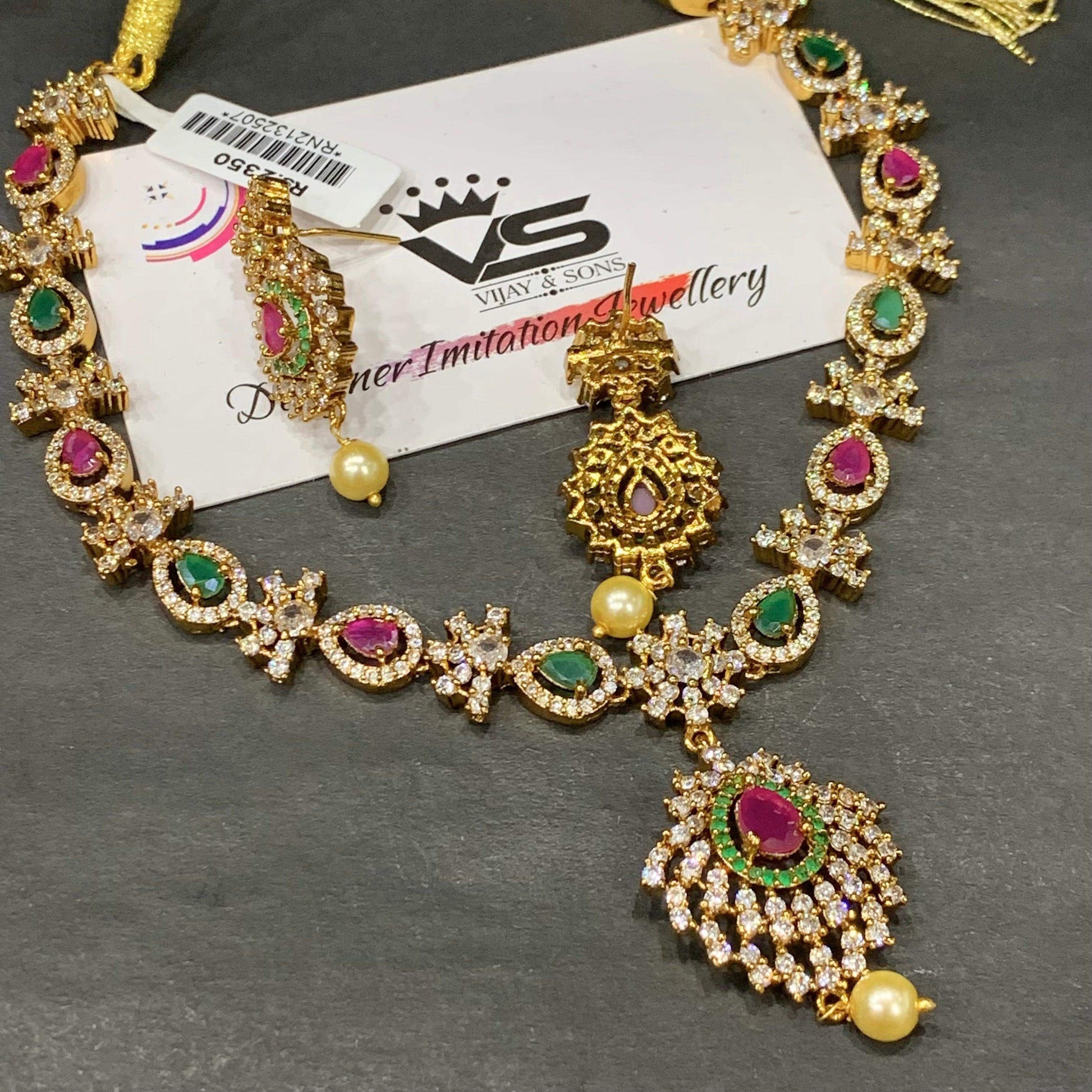 Antique Necklace set 4665 - Vijay & Sons