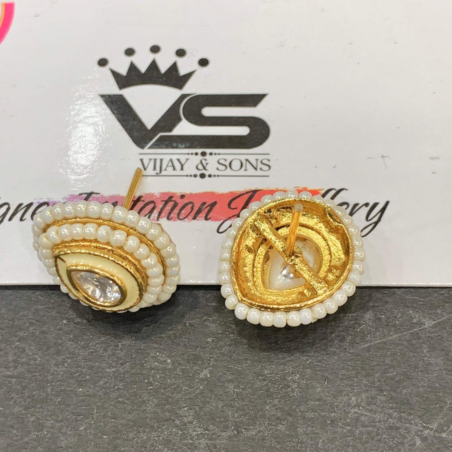Kundan Earrings 56654 - Vijay & Sons