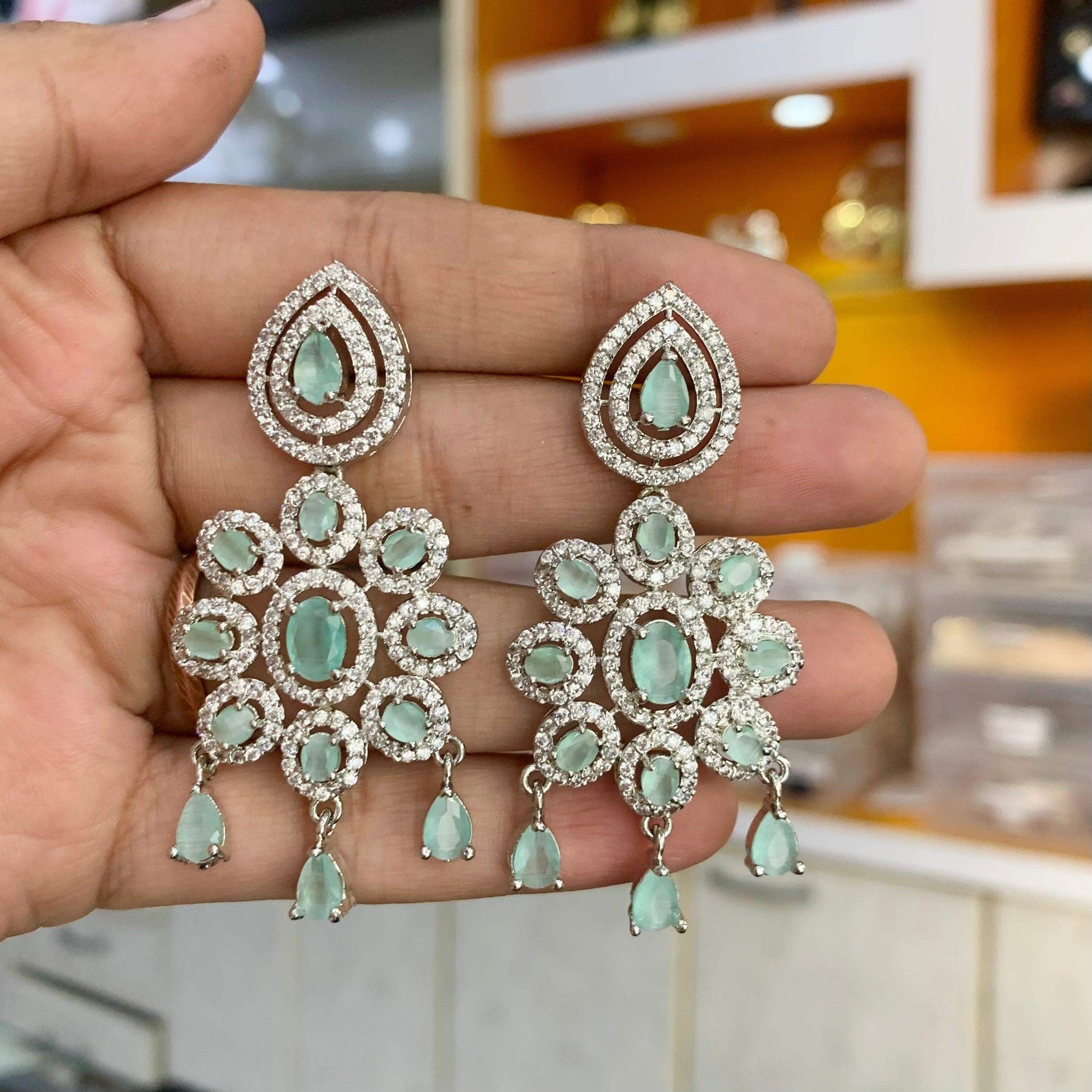 American diamond earrings 00987 - Vijay & Sons