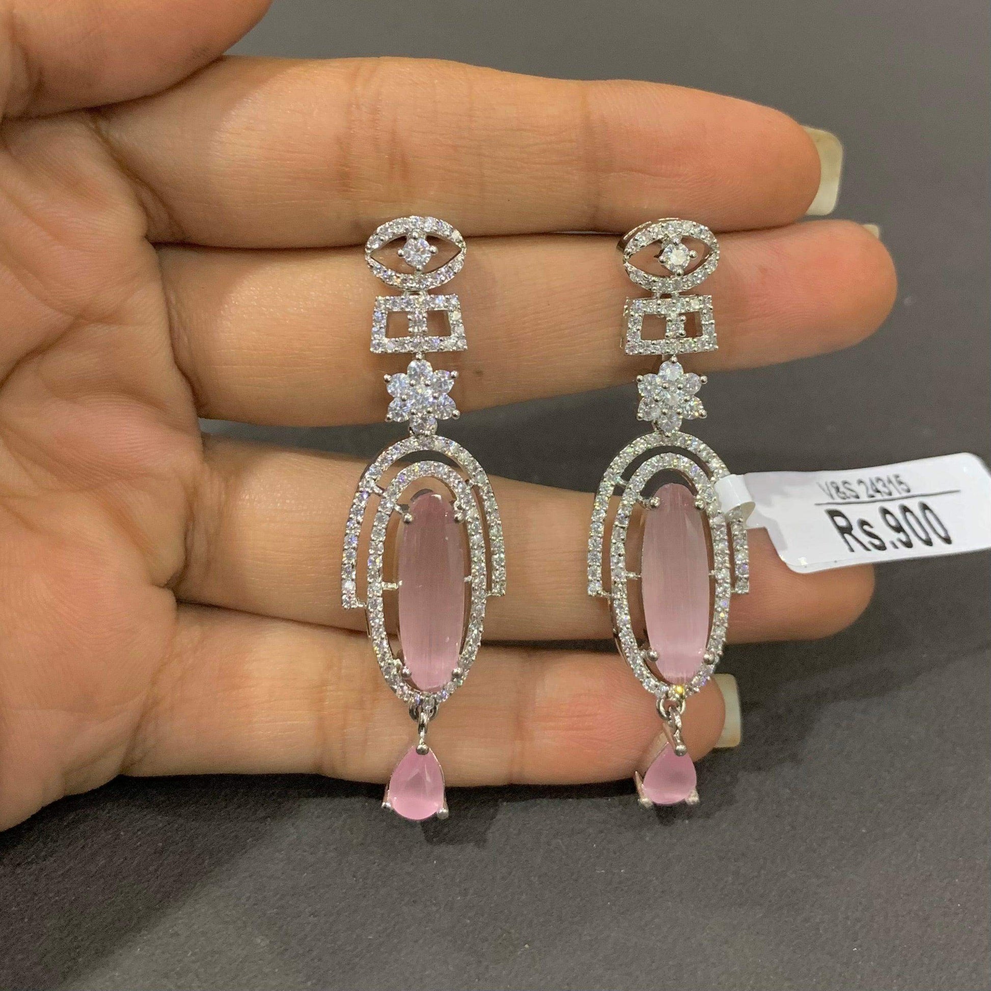 Zircon Earrings 466777 - Vijay & Sons