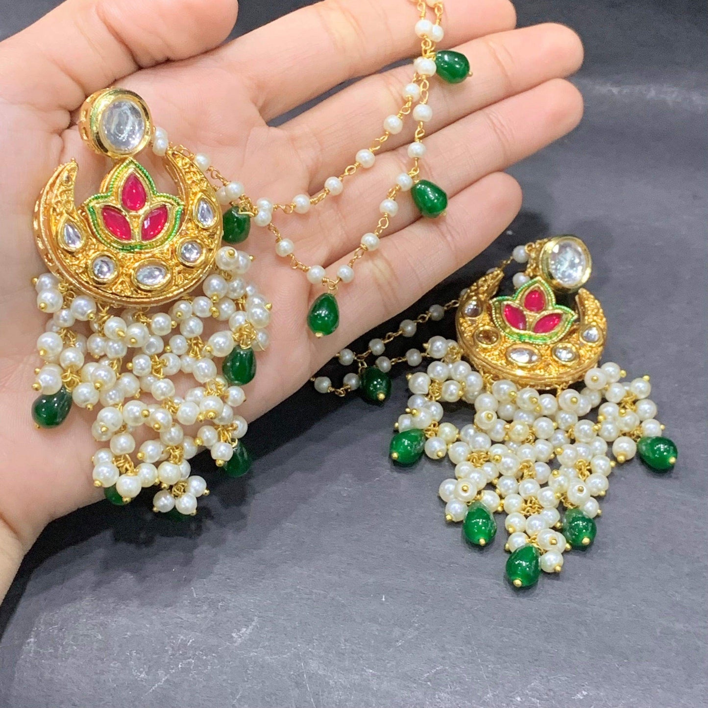Kundan Earrings 72388 - Vijay & Sons