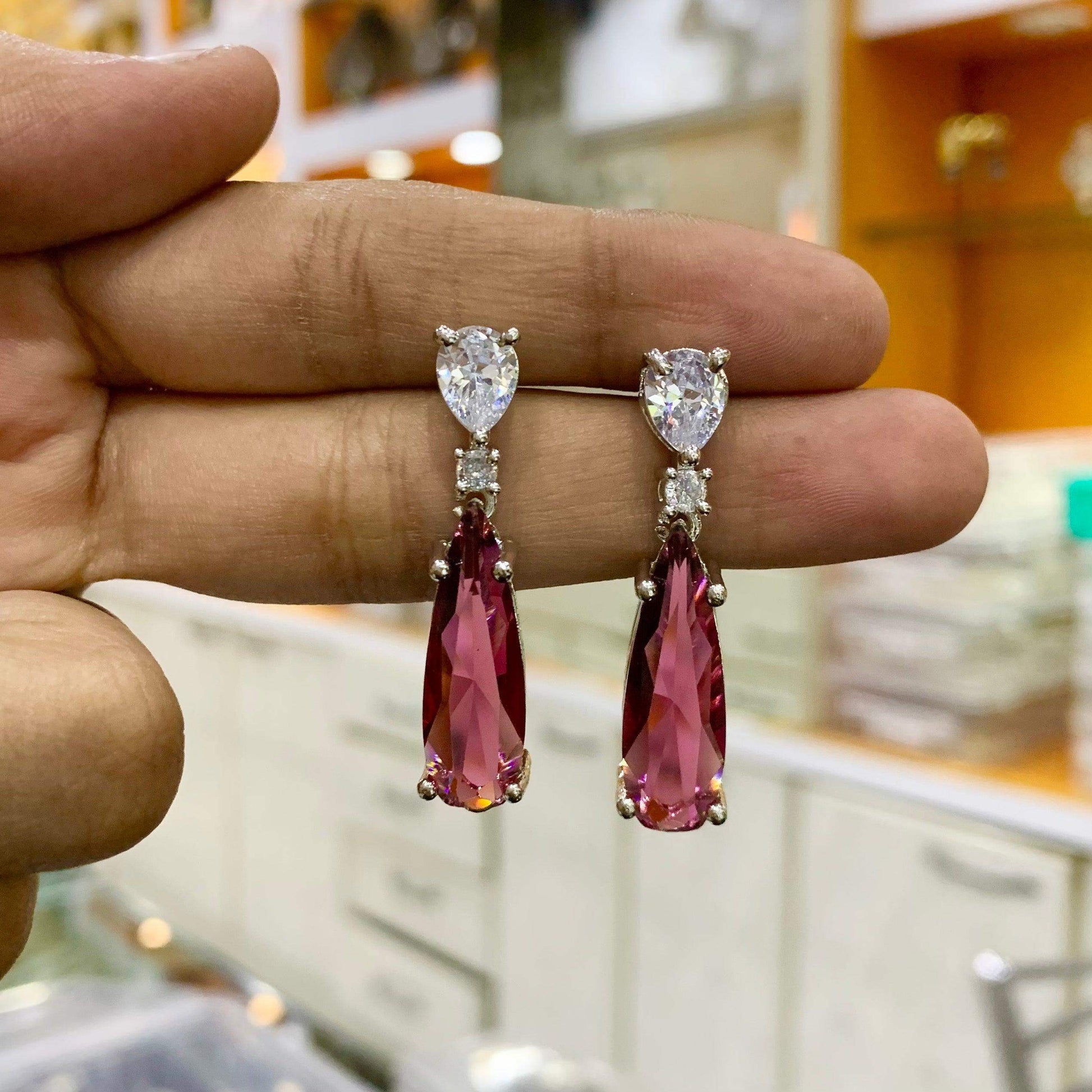 American Diamond Earrings 355688 - Vijay & Sons