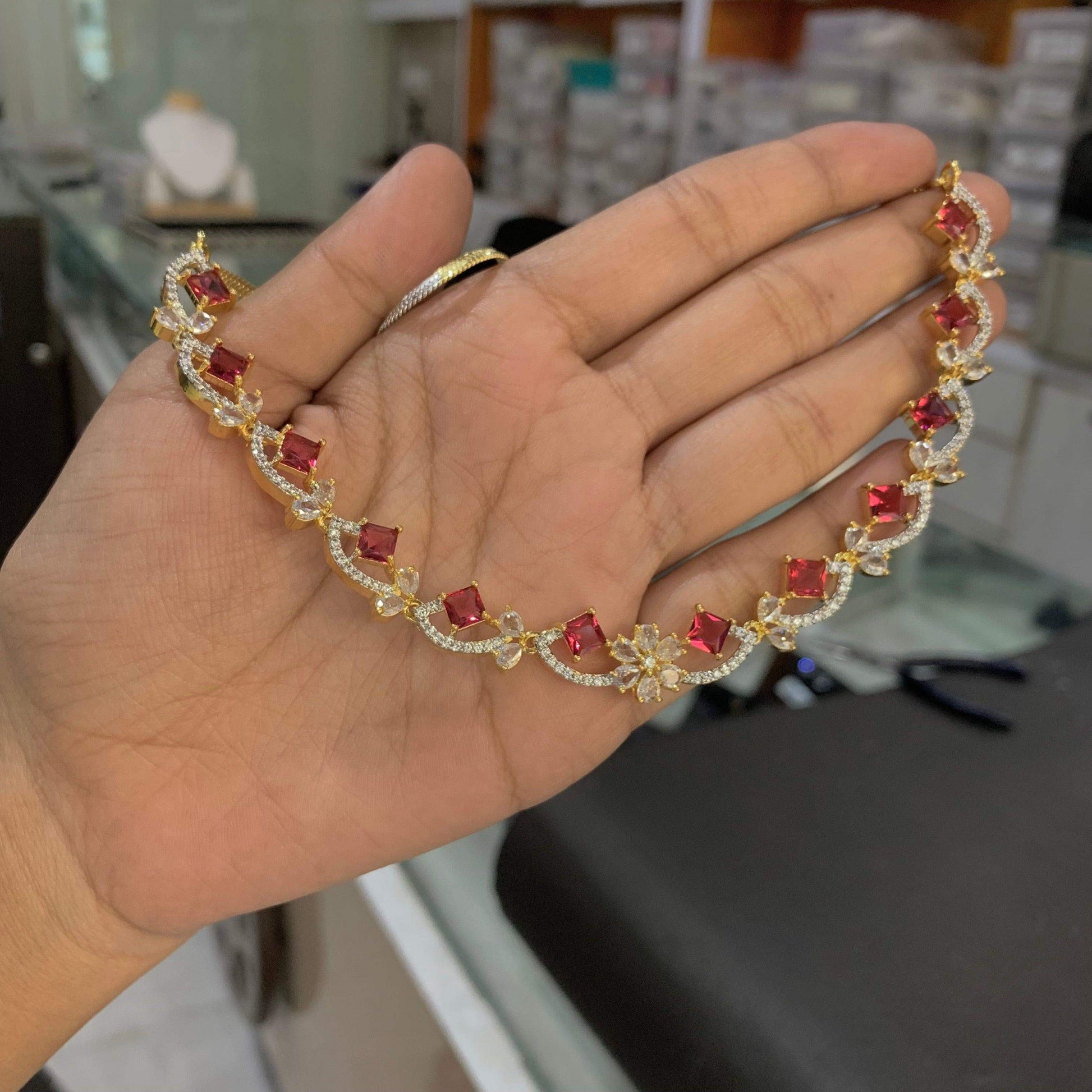 Zircon Necklacesets 568955 - Vijay & Sons