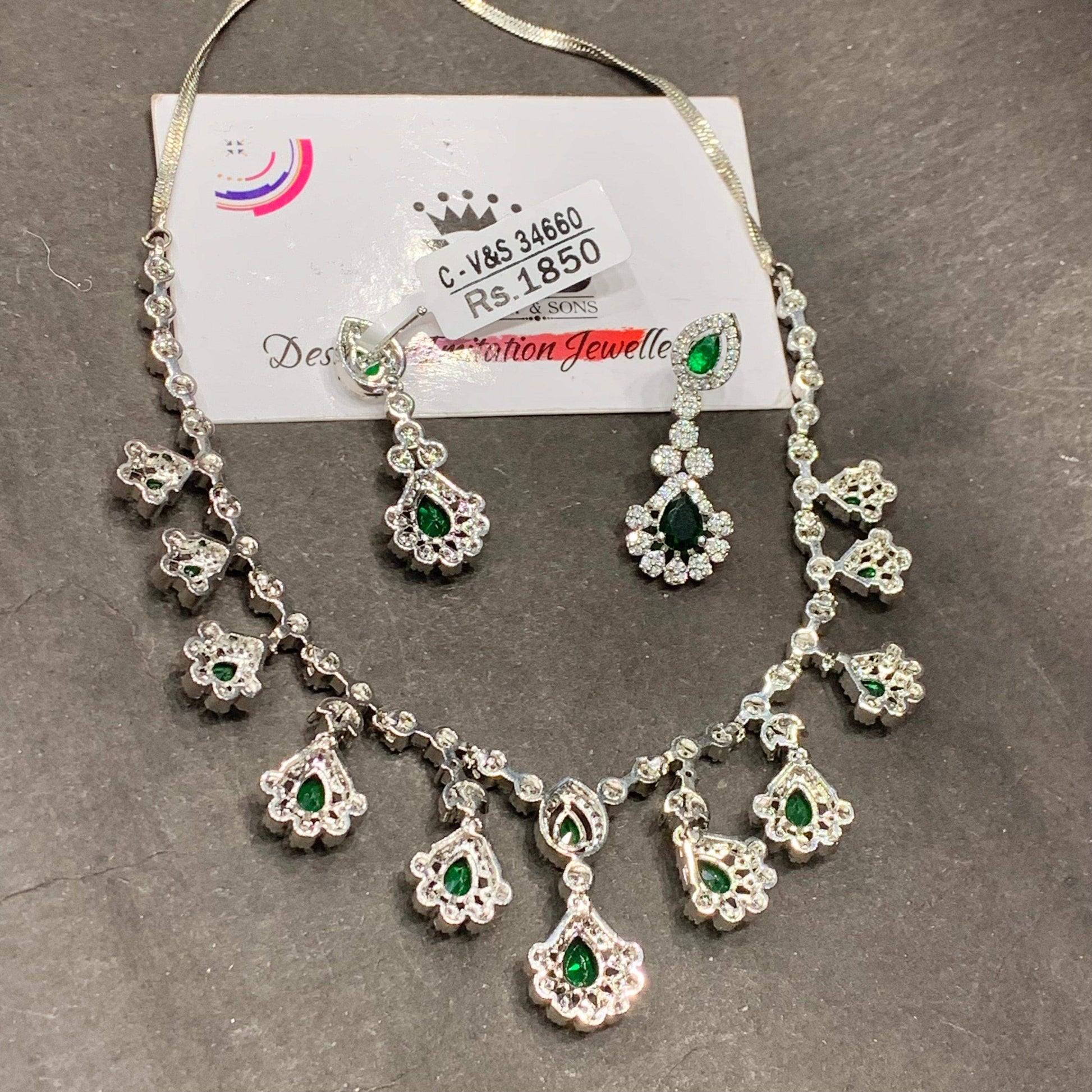 Diamond necklace set 476456 - Vijay & Sons