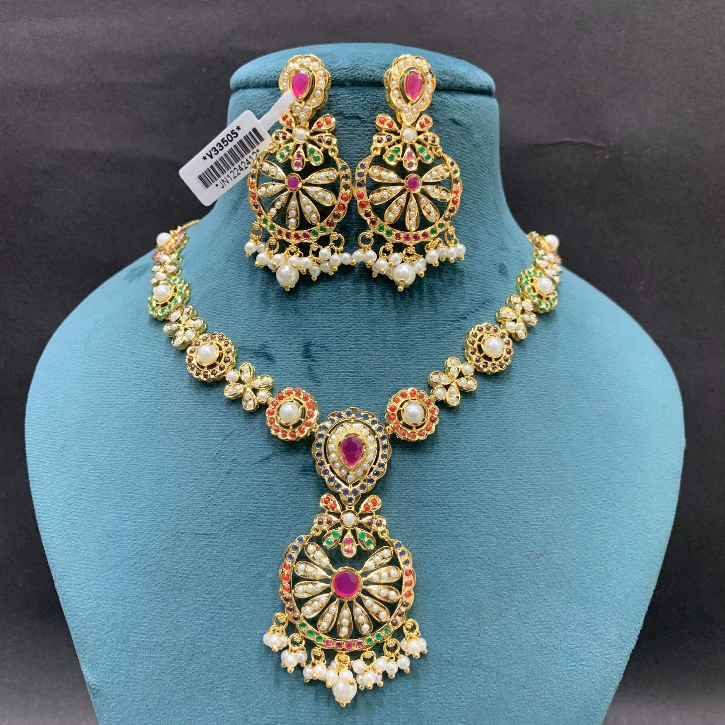 jadau necklace set 455435 - Vijay & Sons