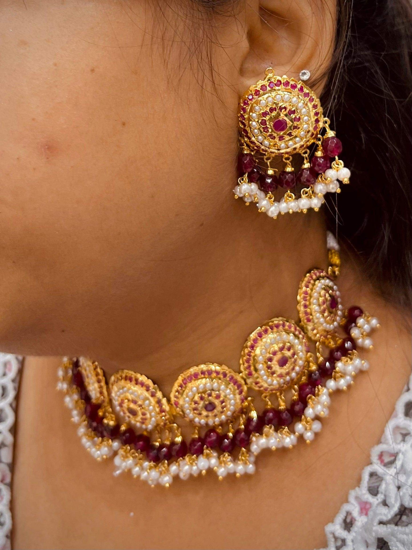 Jadau Necklace Set 586982 - Vijay & Sons