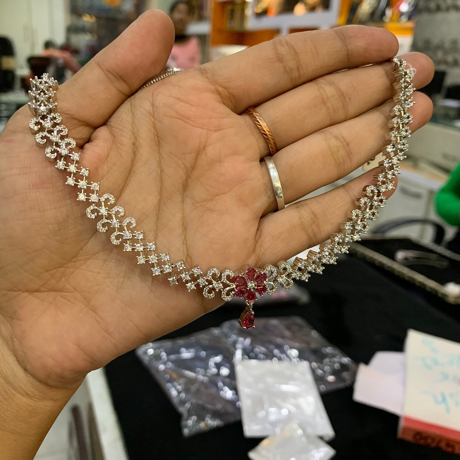 Zircon Necklace Set 8999 - Vijay & Sons