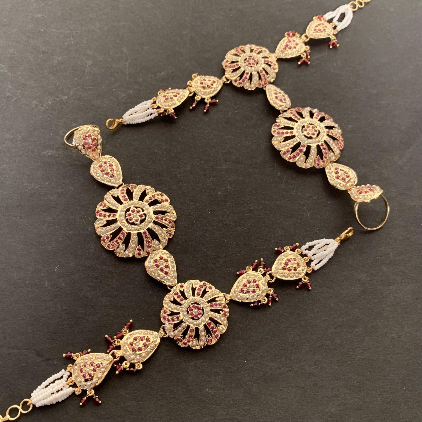 Jadau Ring adjustable size 294719 - Vijay & Sons