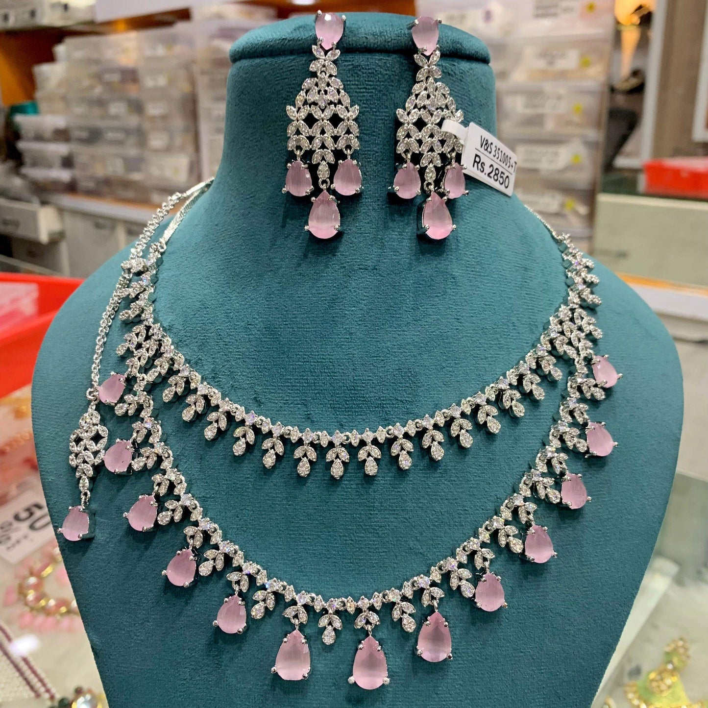 Zircon Necklace Set 478499 - Vijay & Sons