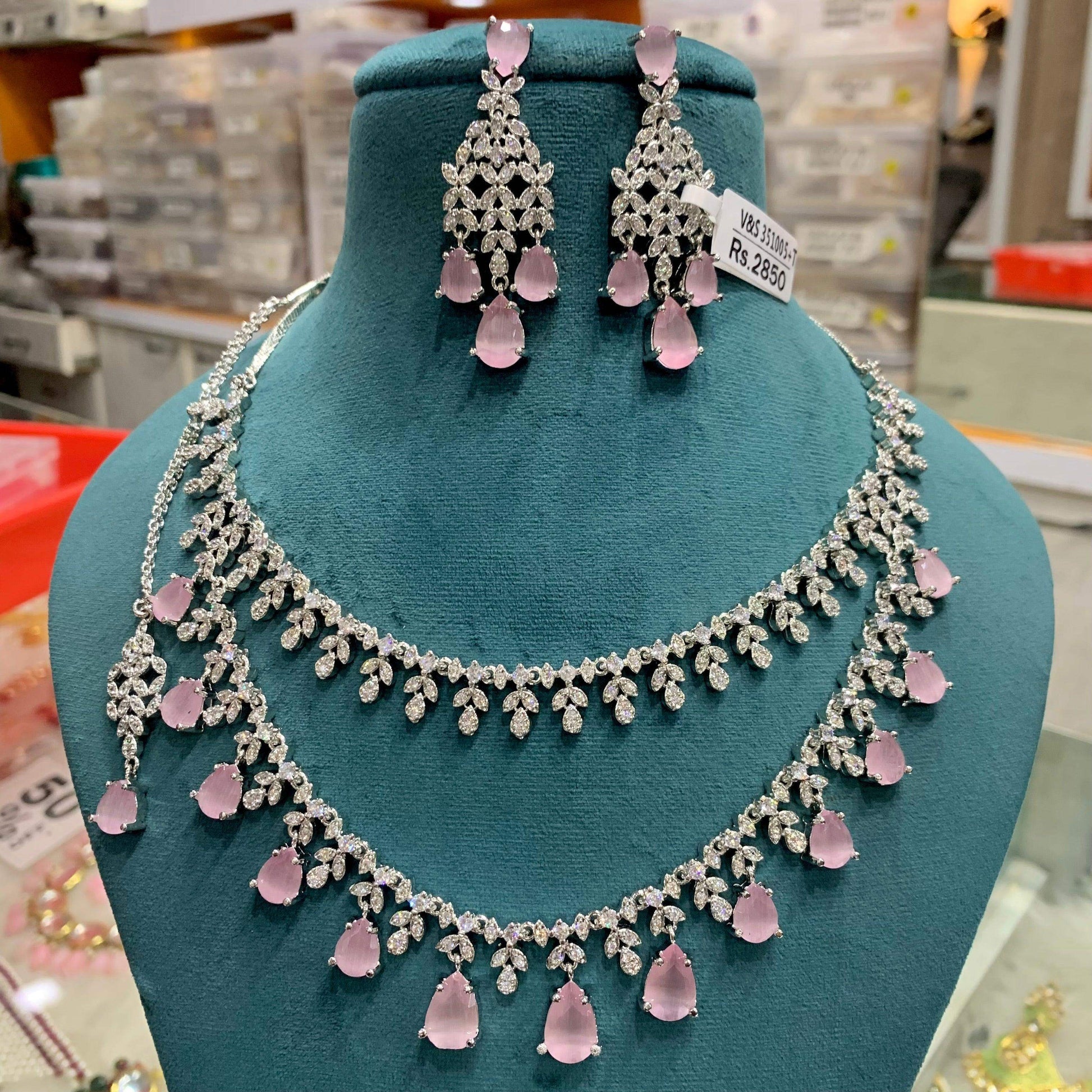 Zircon Necklace Set 478499 - Vijay & Sons