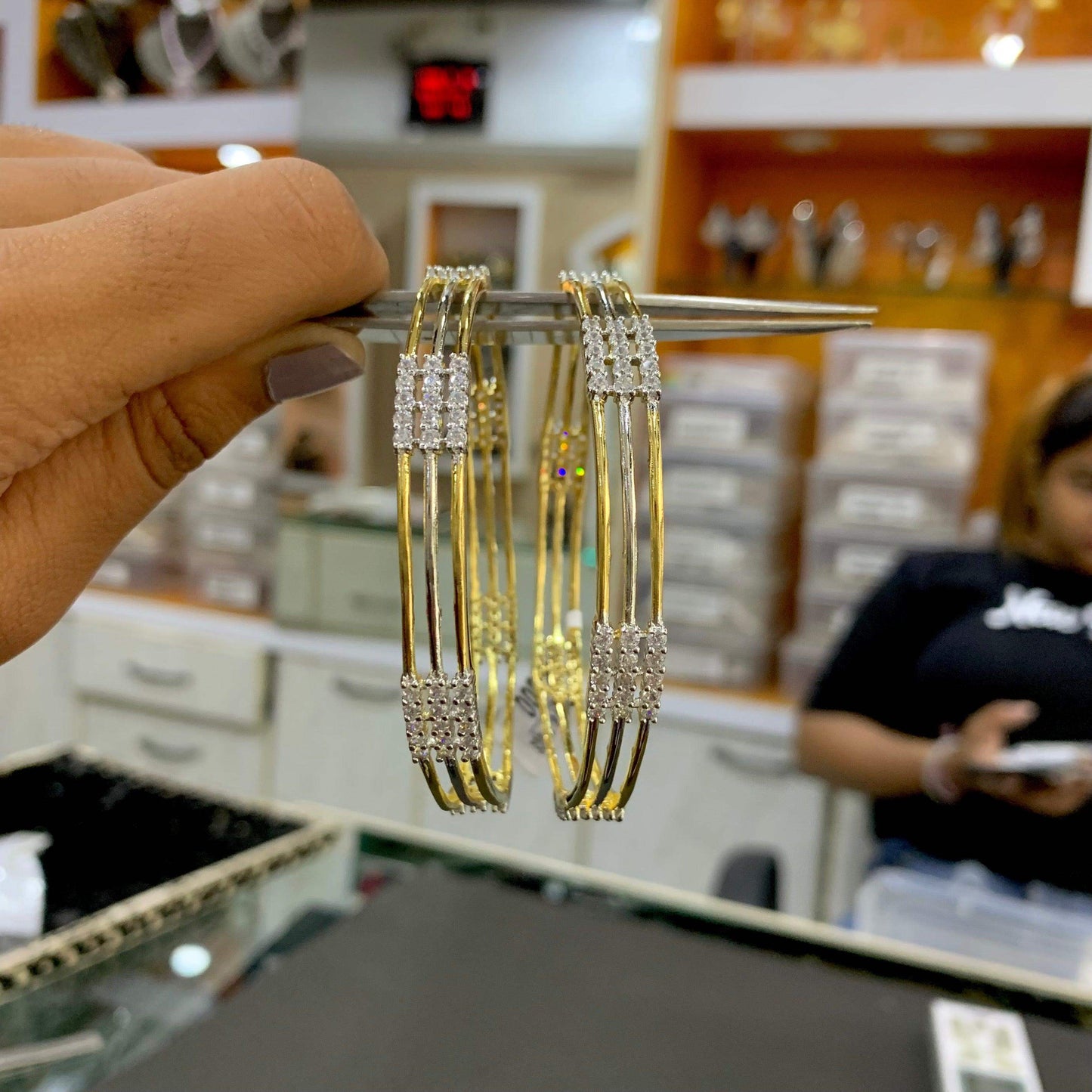 American Diamond Bangles 123267 - Vijay & Sons