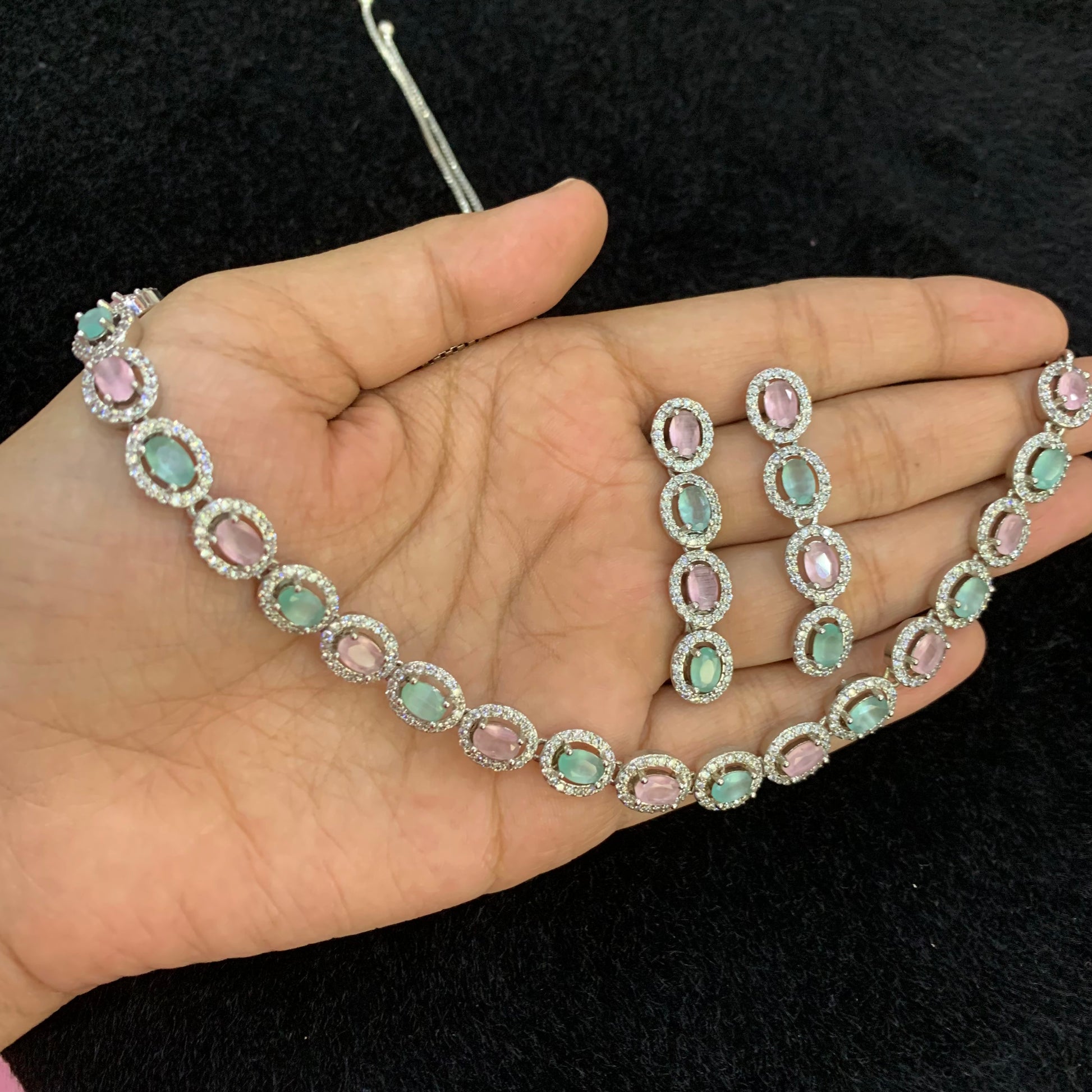 Zircon Necklace Sets 57678 - Vijay & Sons