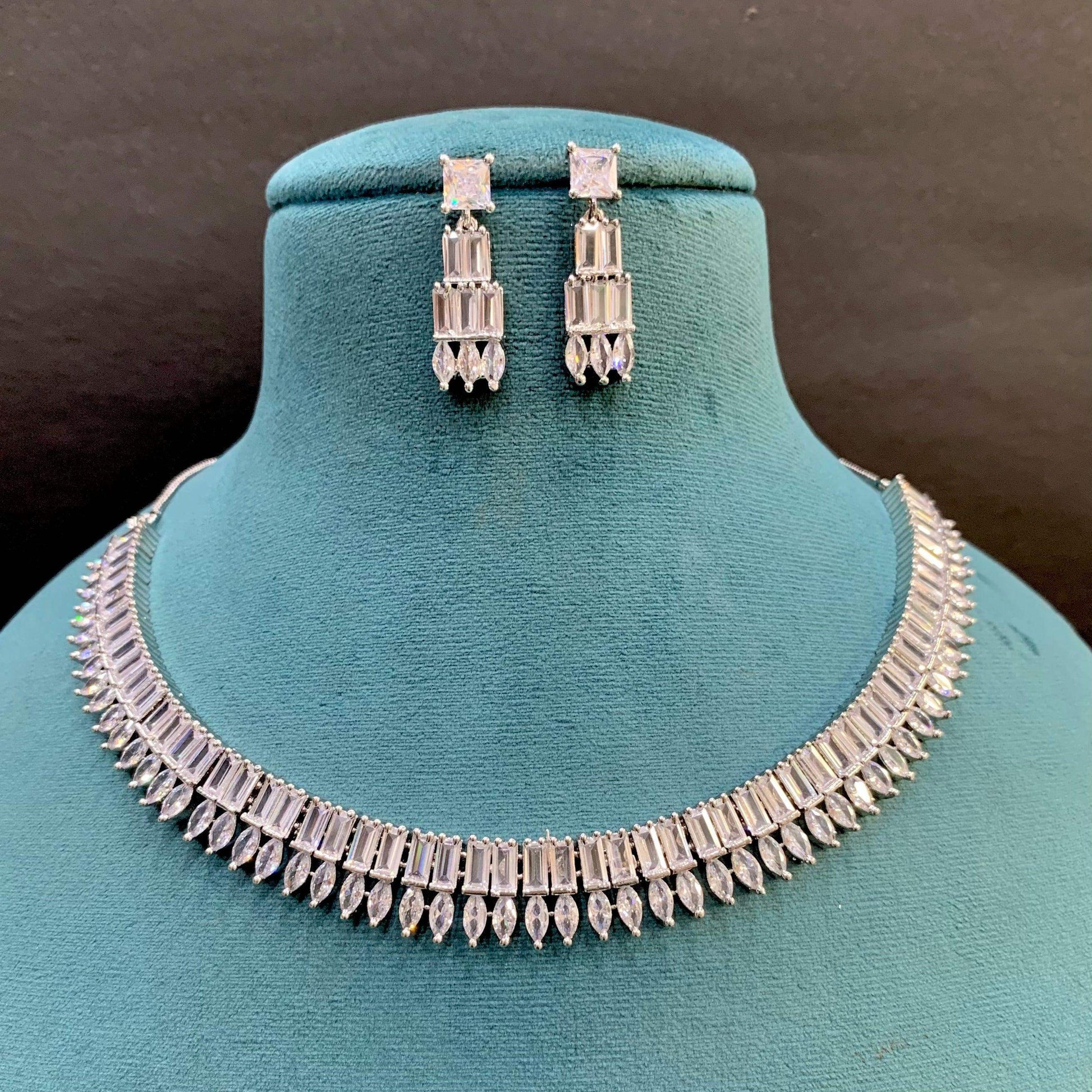 Zircon Necklace Set 3532 - Vijay & Sons