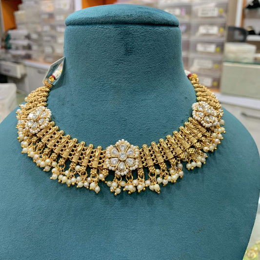 Antique necklace set 3334 - Vijay & Sons