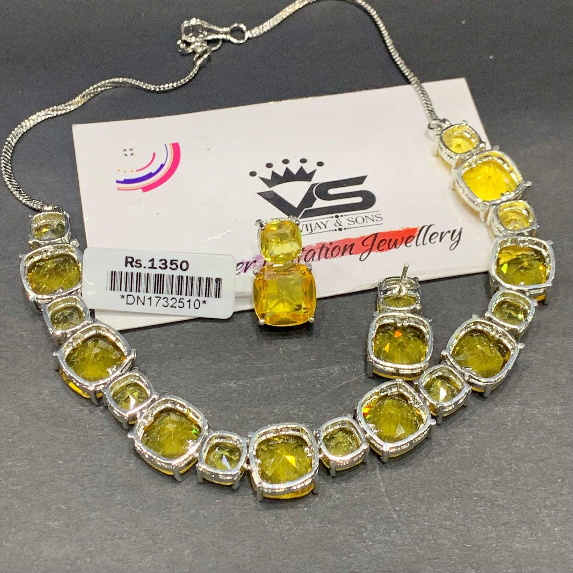 Zircon Necklace sets 68658 - Vijay & Sons