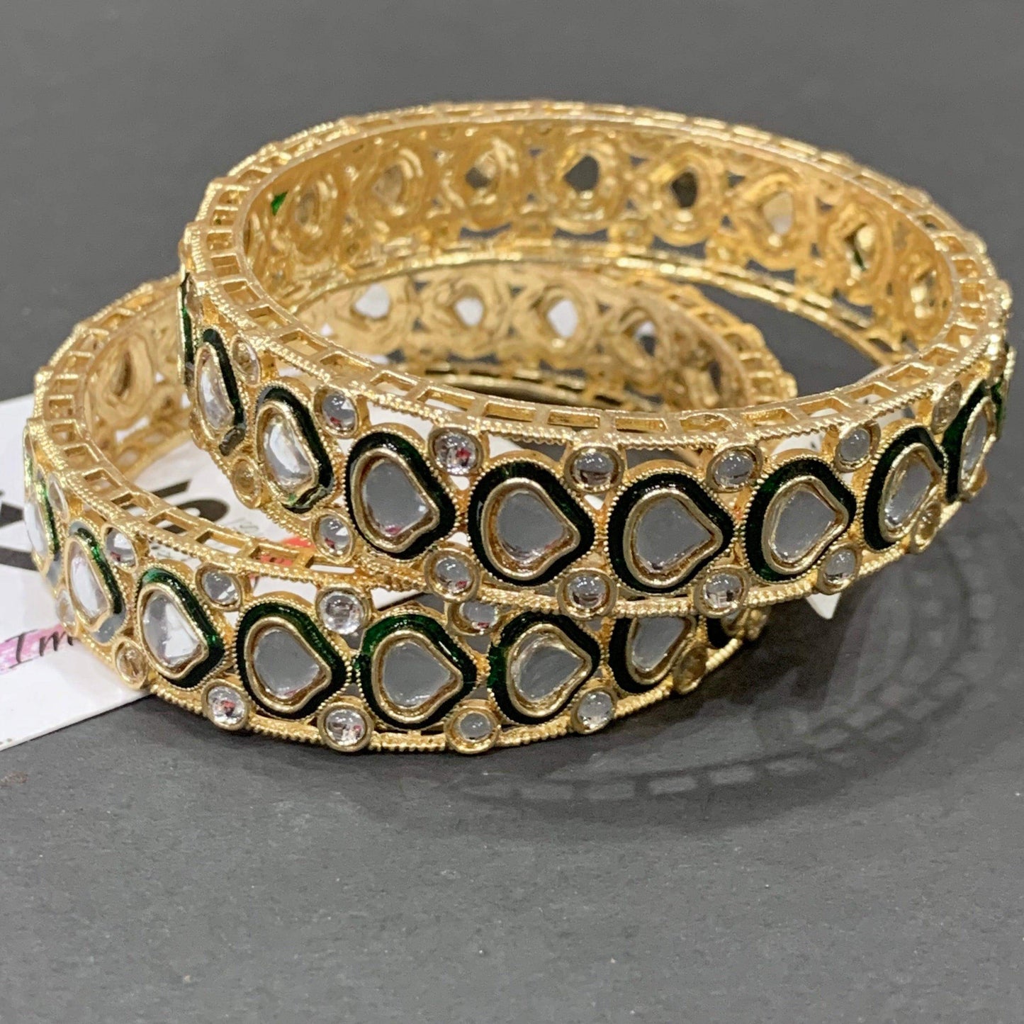 Kundan / Antique Bangles 62988 - Vijay & Sons