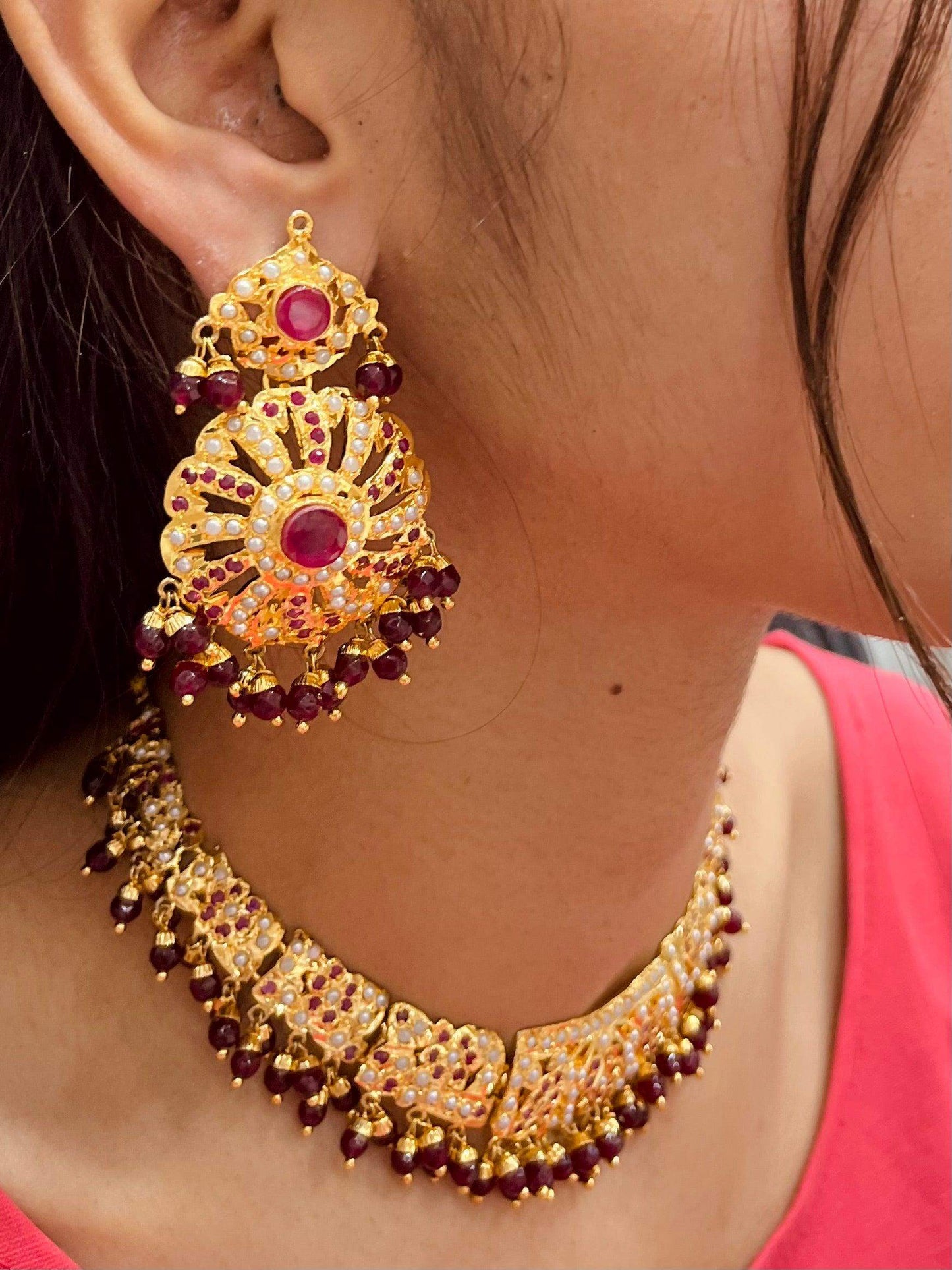 Jadau Necklace Set 23456 - Vijay & Sons
