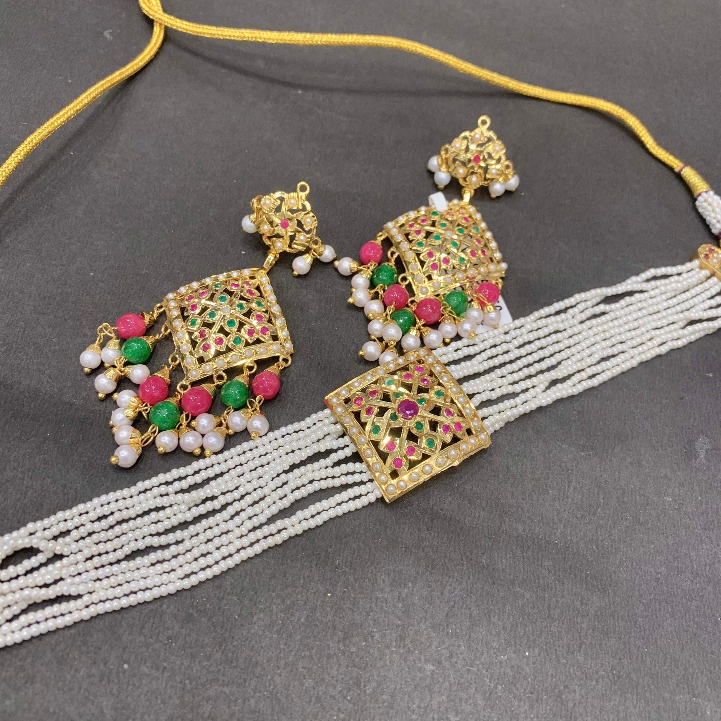 Jadau Necklace Set 356467 - Vijay & Sons