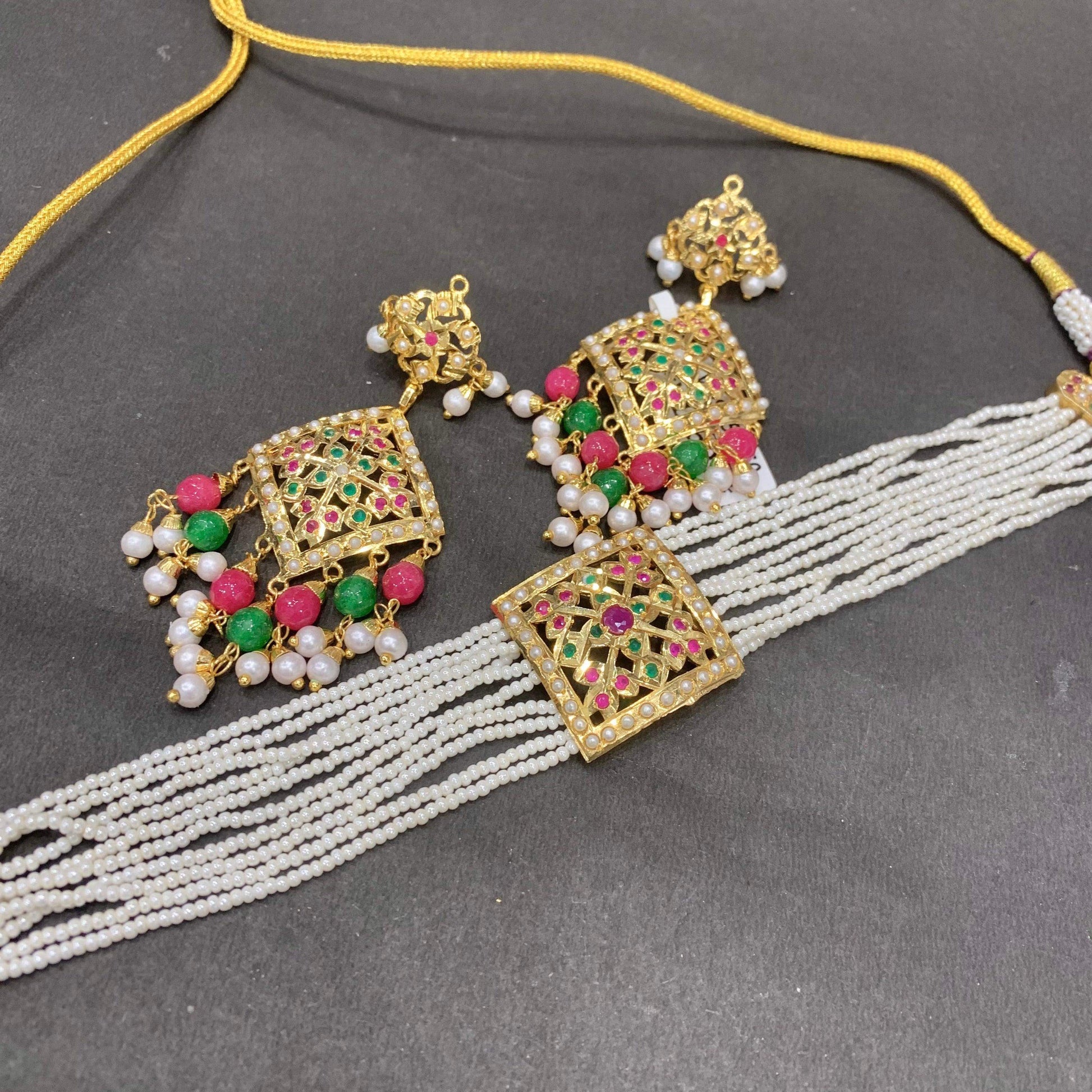 Jadau Necklace Set 356467 - Vijay & Sons