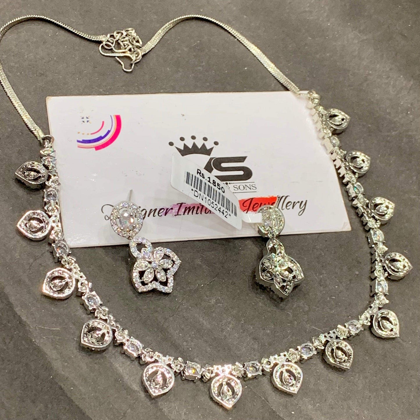 Zircon Necklace Sets 99776 - Vijay & Sons