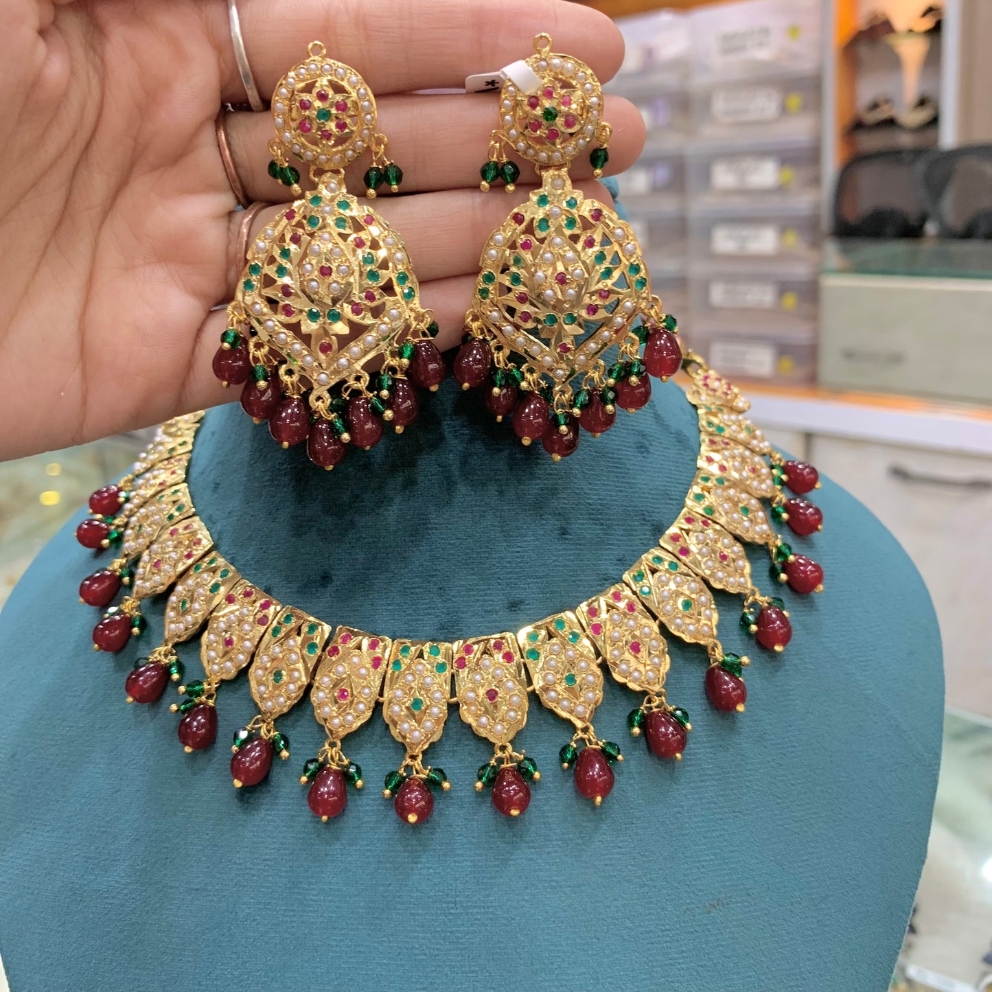 Jadau necklace set 86233