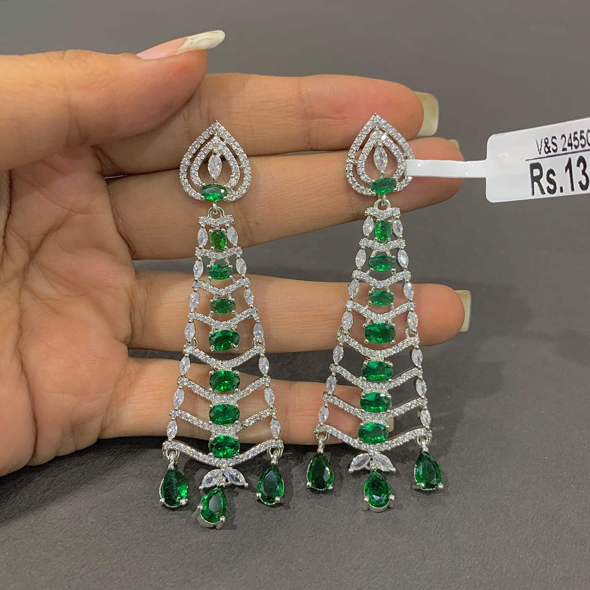 Zircon Earrings 46566 - Vijay & Sons