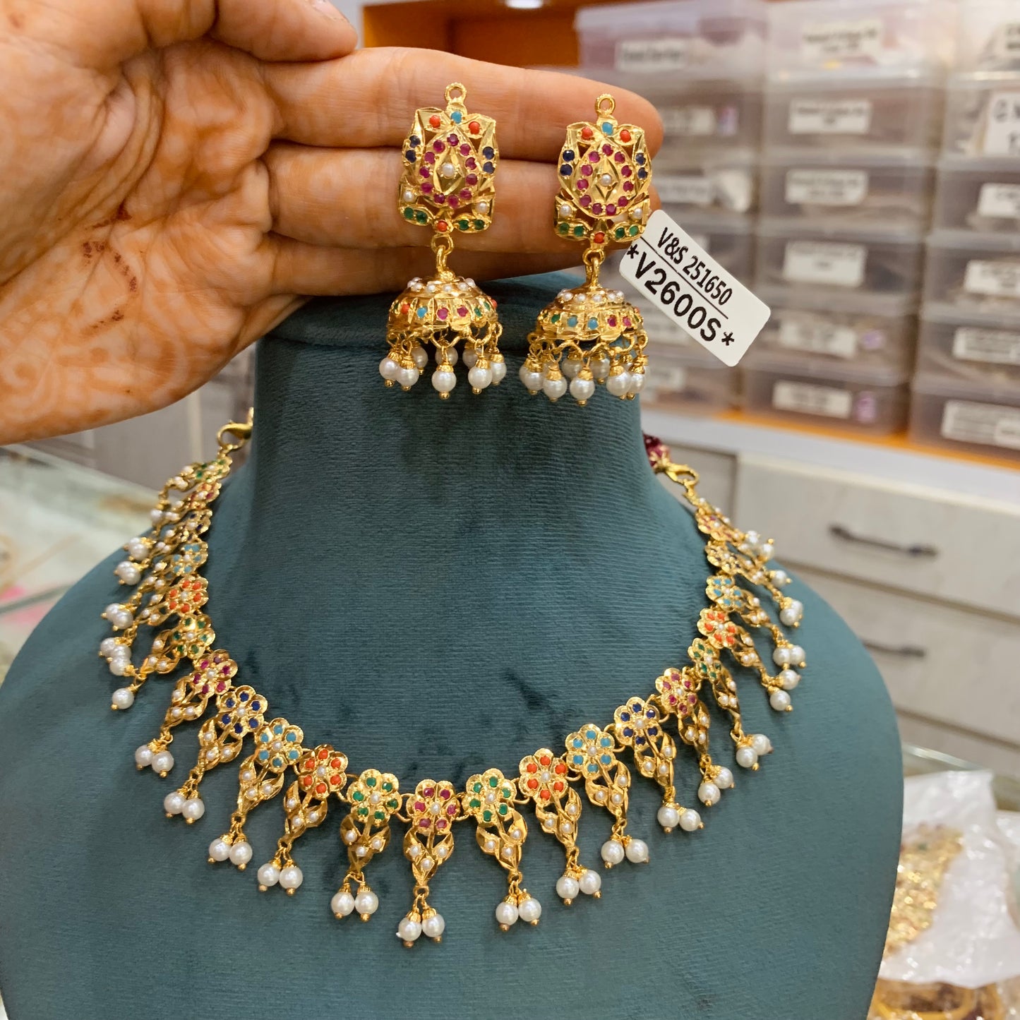 Jadau Necklace Set 57655
