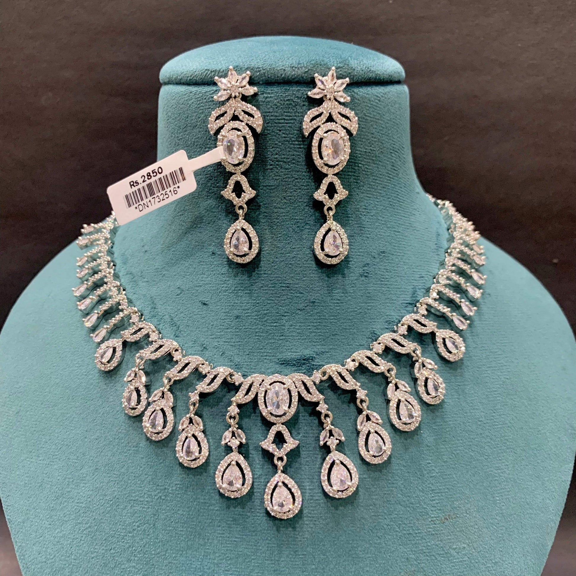 Zircon Necklace Sets 46774569 - Vijay & Sons
