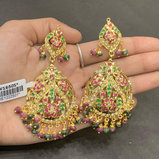 Jadau Earrings 45654 - Vijay & Sons