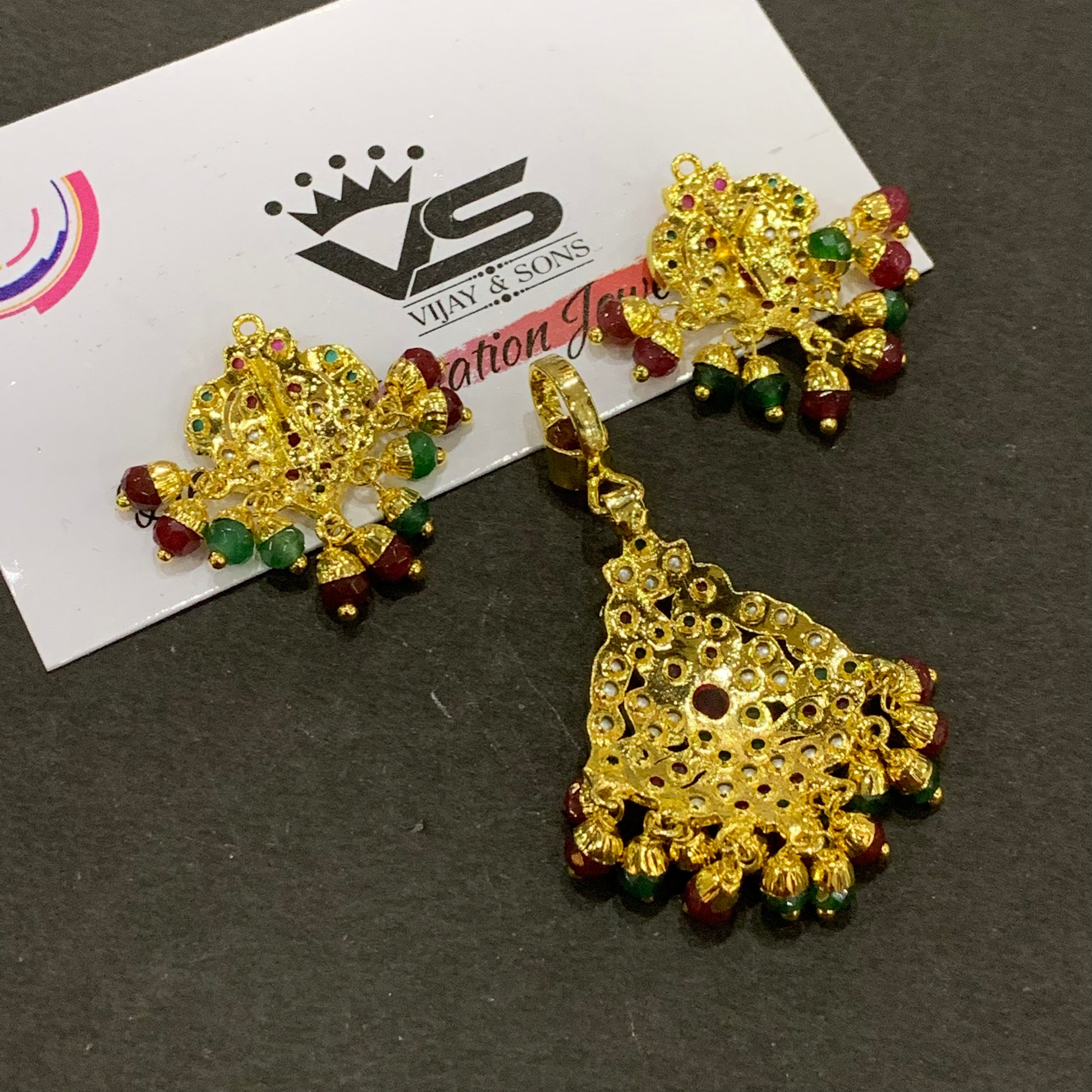 Jadau Pendant Set 2947290 - Vijay & Sons