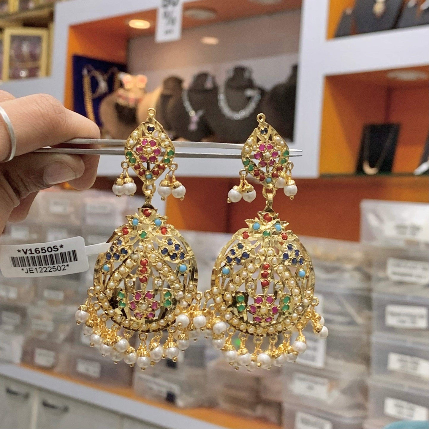 Jadau Earrings 45654 - Vijay & Sons