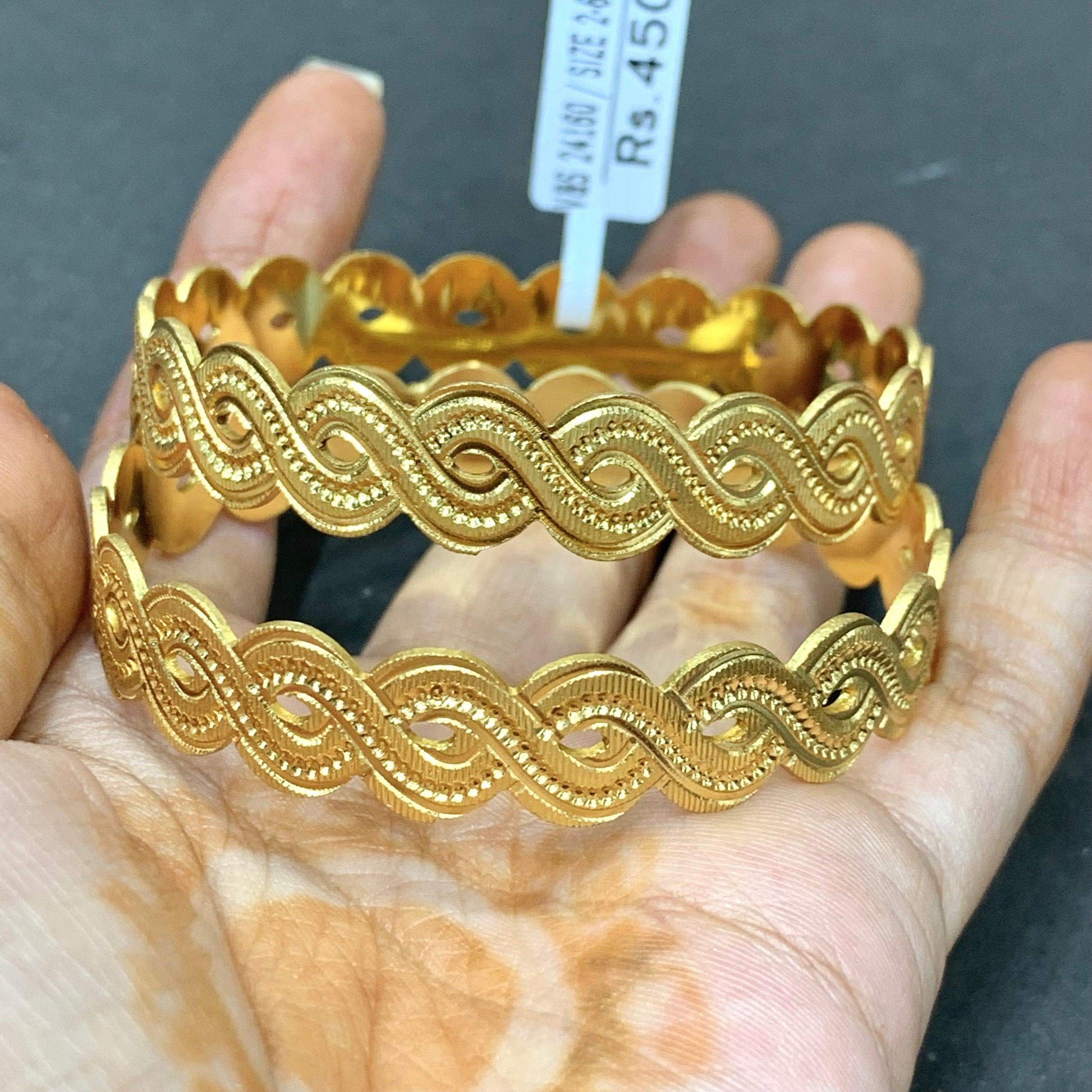 Gold Plated Bangles 67656 - Vijay & Sons