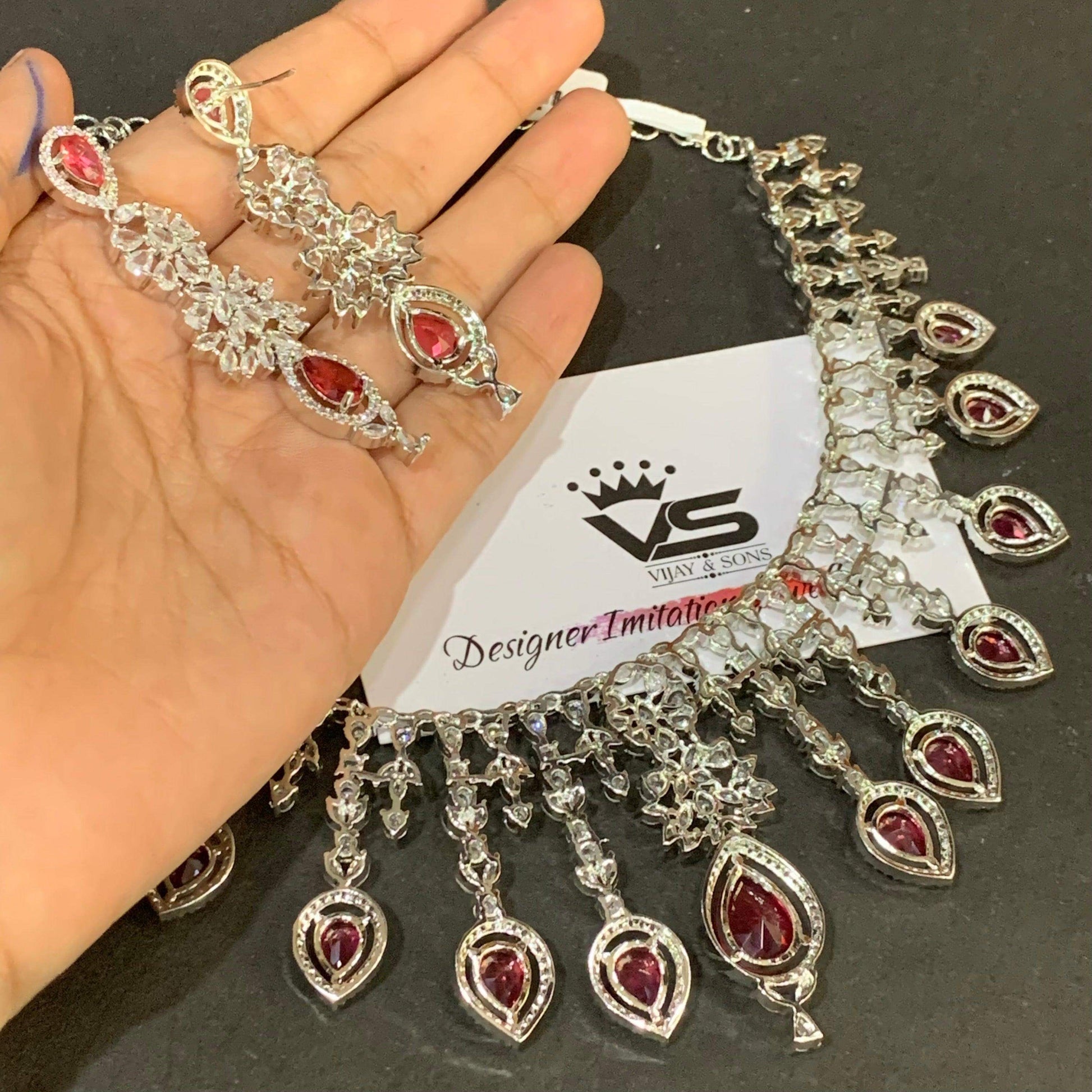 Zircon Necklace Sets 267567 - Vijay & Sons