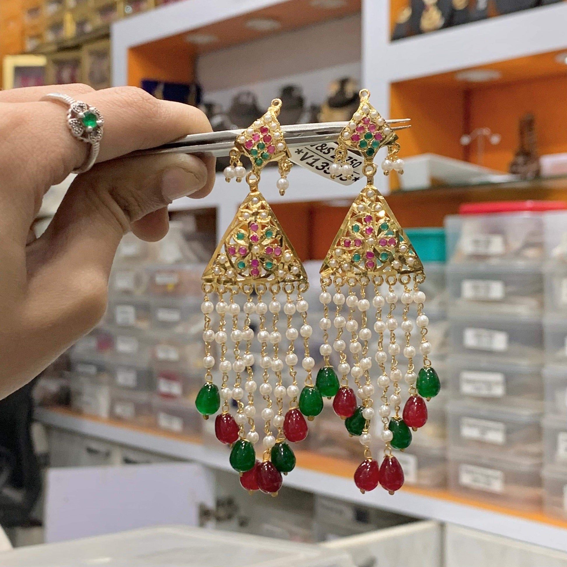 Jadau Earrings 46546 - Vijay & Sons