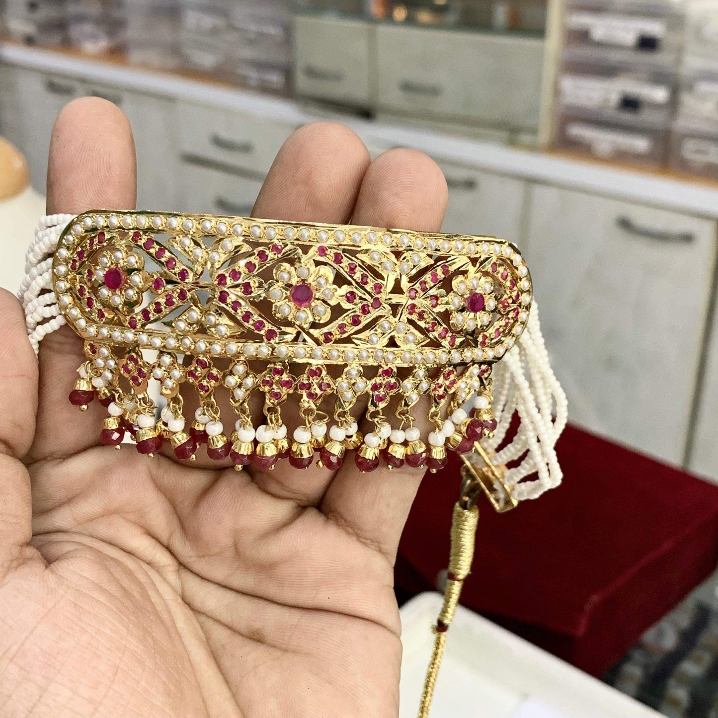 Jadau choker set 4675445 - Vijay & Sons