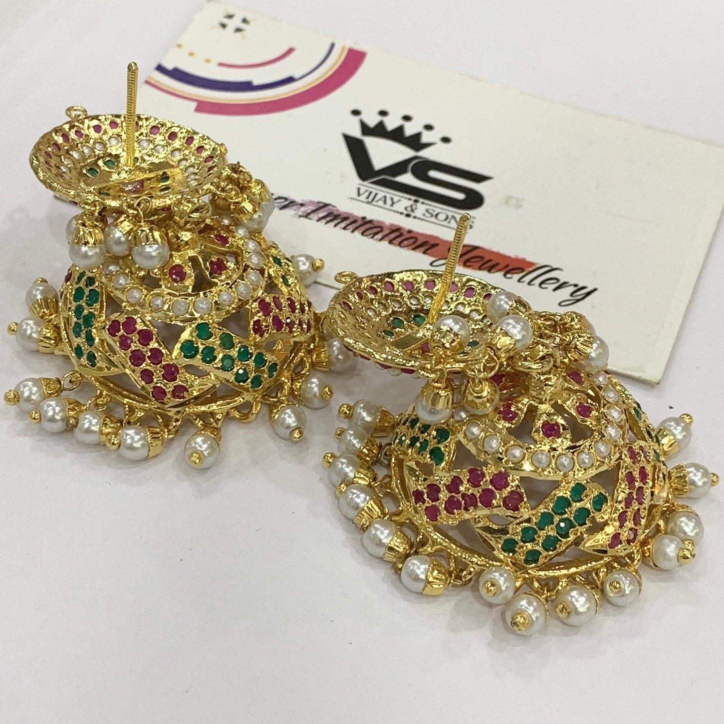 Jadau Earrings 46782 - Vijay & Sons