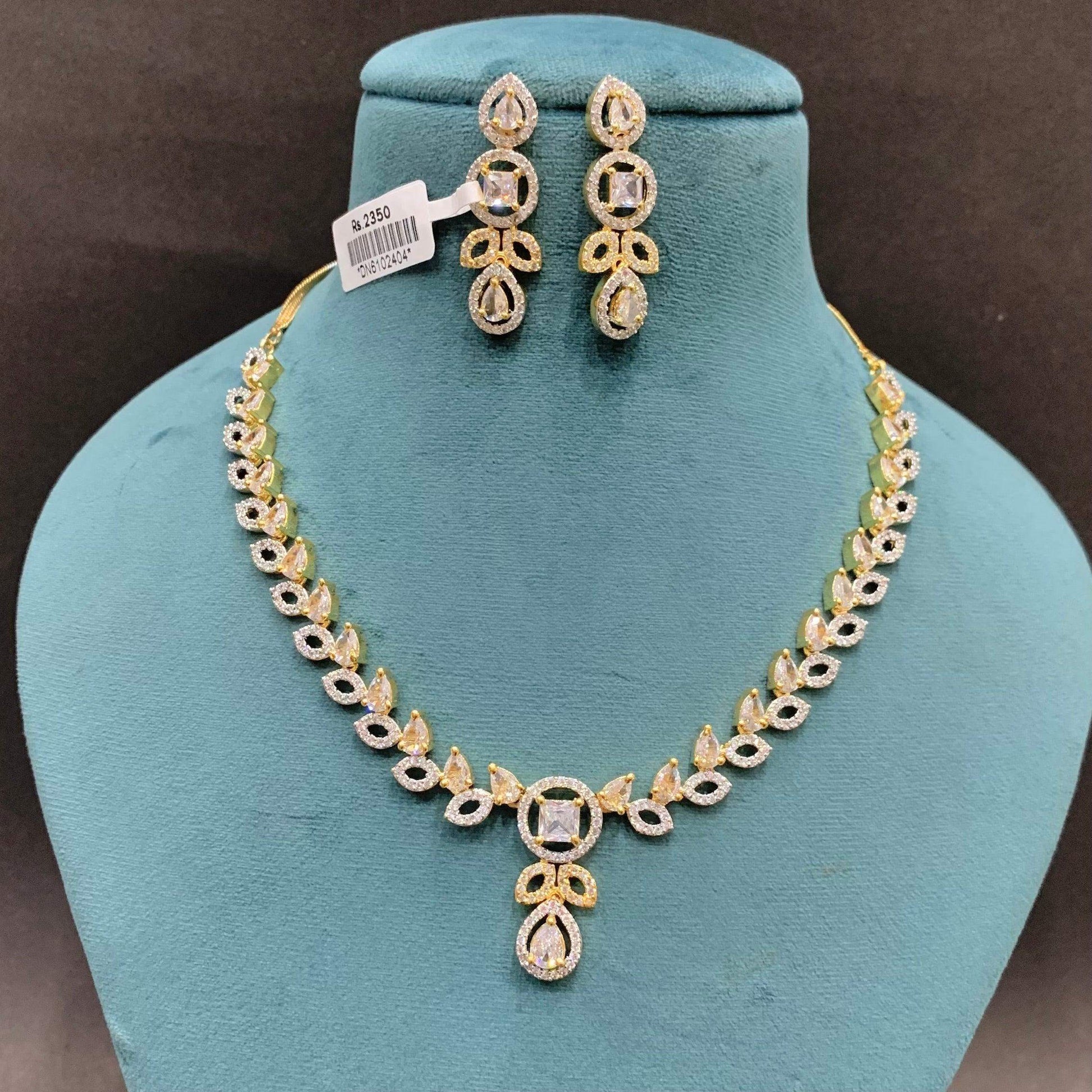 Zircon Necklace Set 23411 - Vijay & Sons
