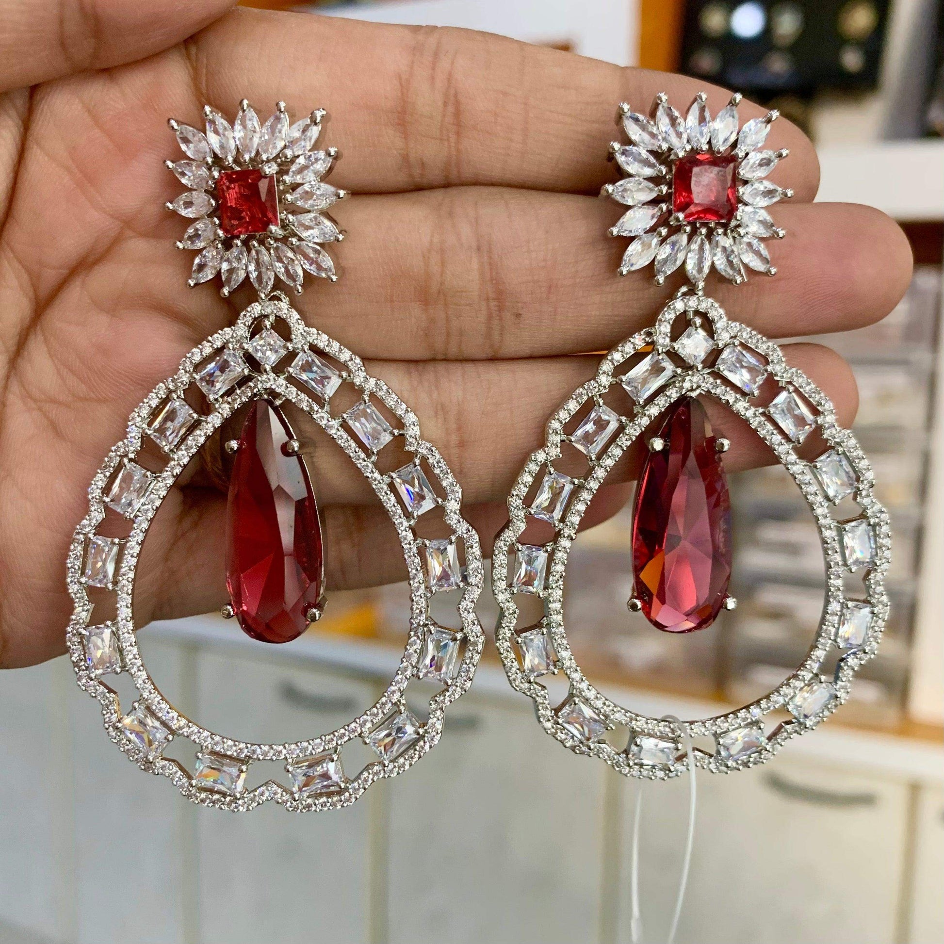 American Diamond Earrings 34533 - Vijay & Sons