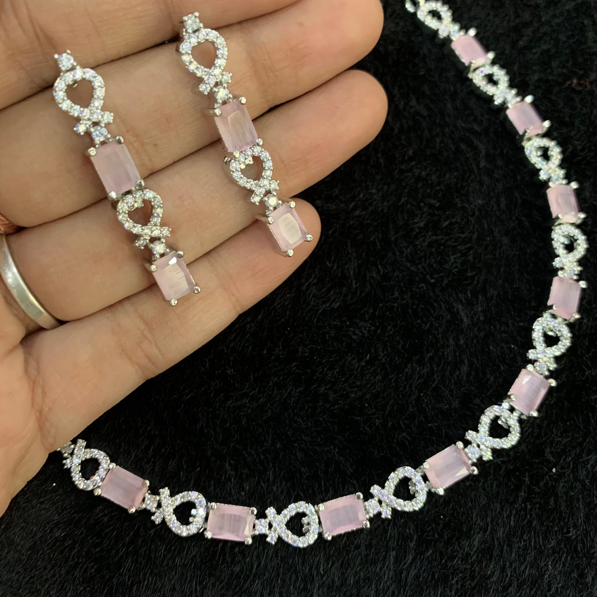 Zircon Necklace Set 6442 - Vijay & Sons