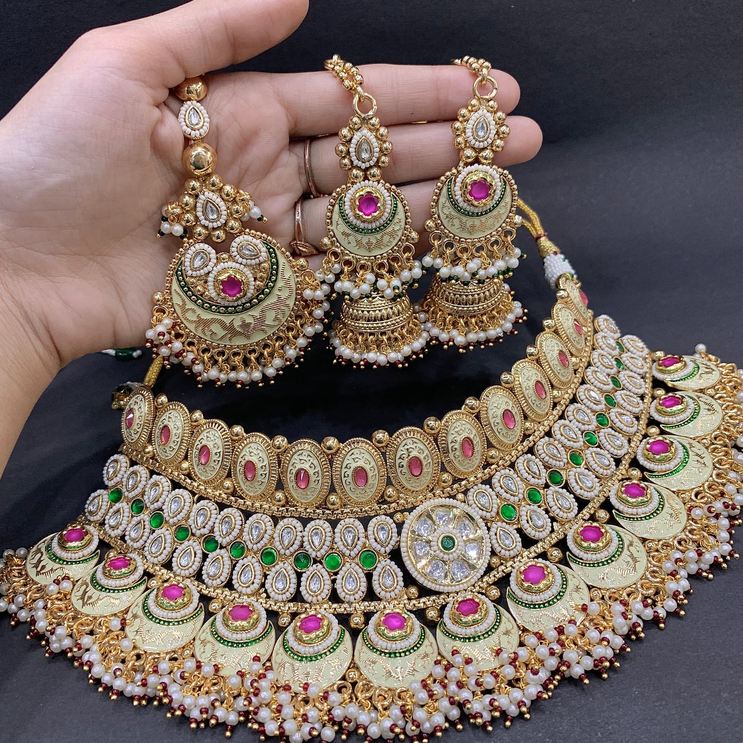 Kundan Necklace Set 346456