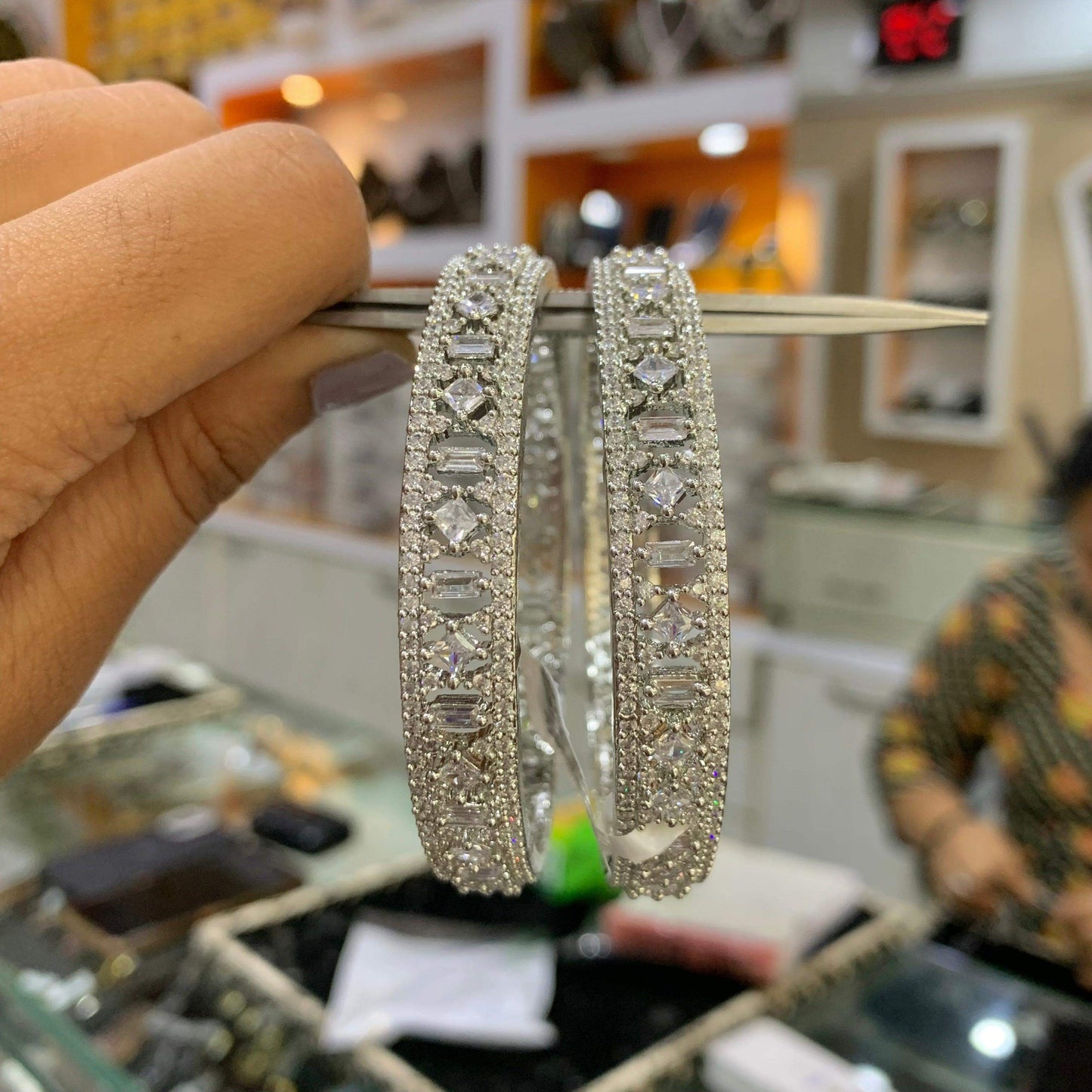 American Diamond Bangles 155566 - Vijay & Sons