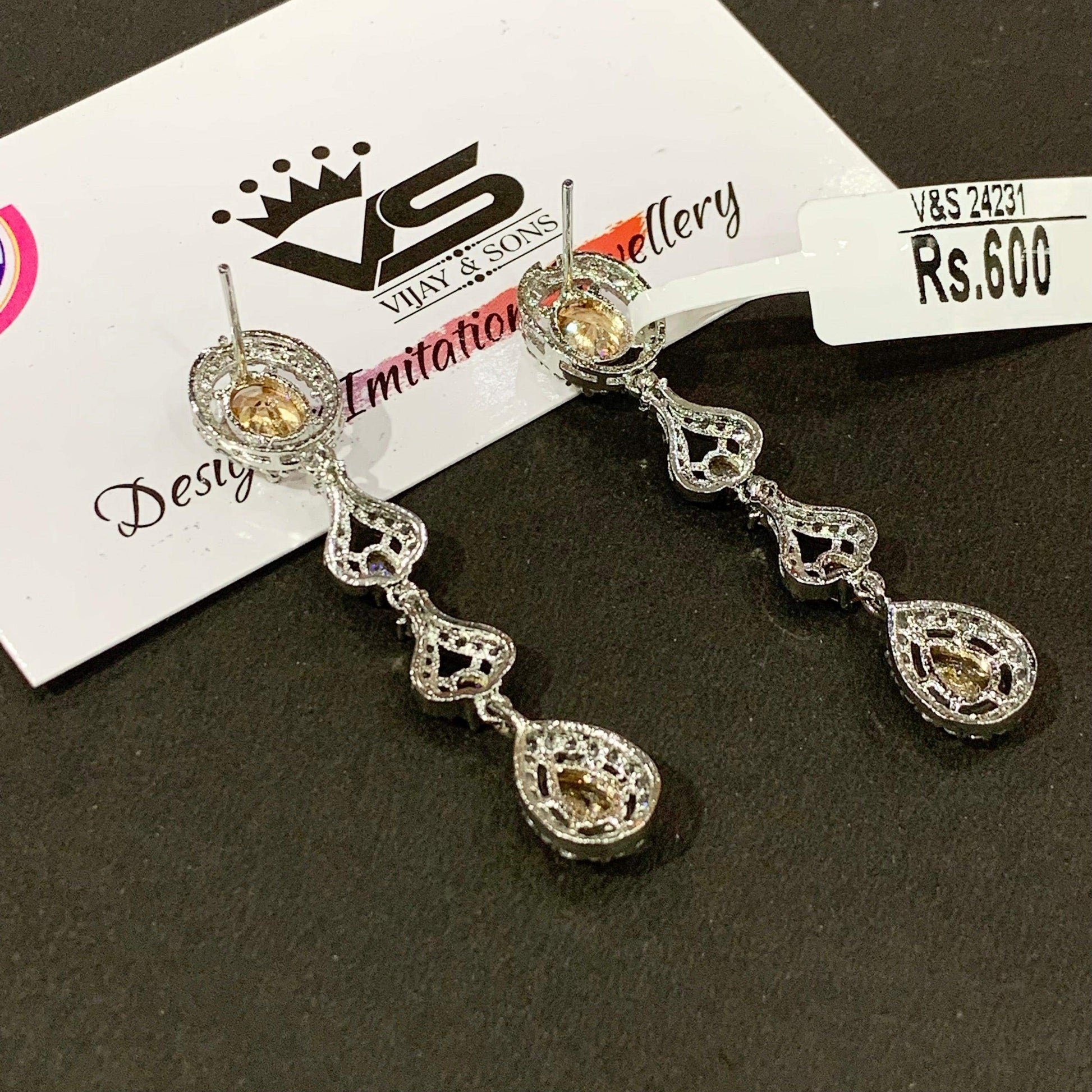 Zircon Earrings 466447 - Vijay & Sons