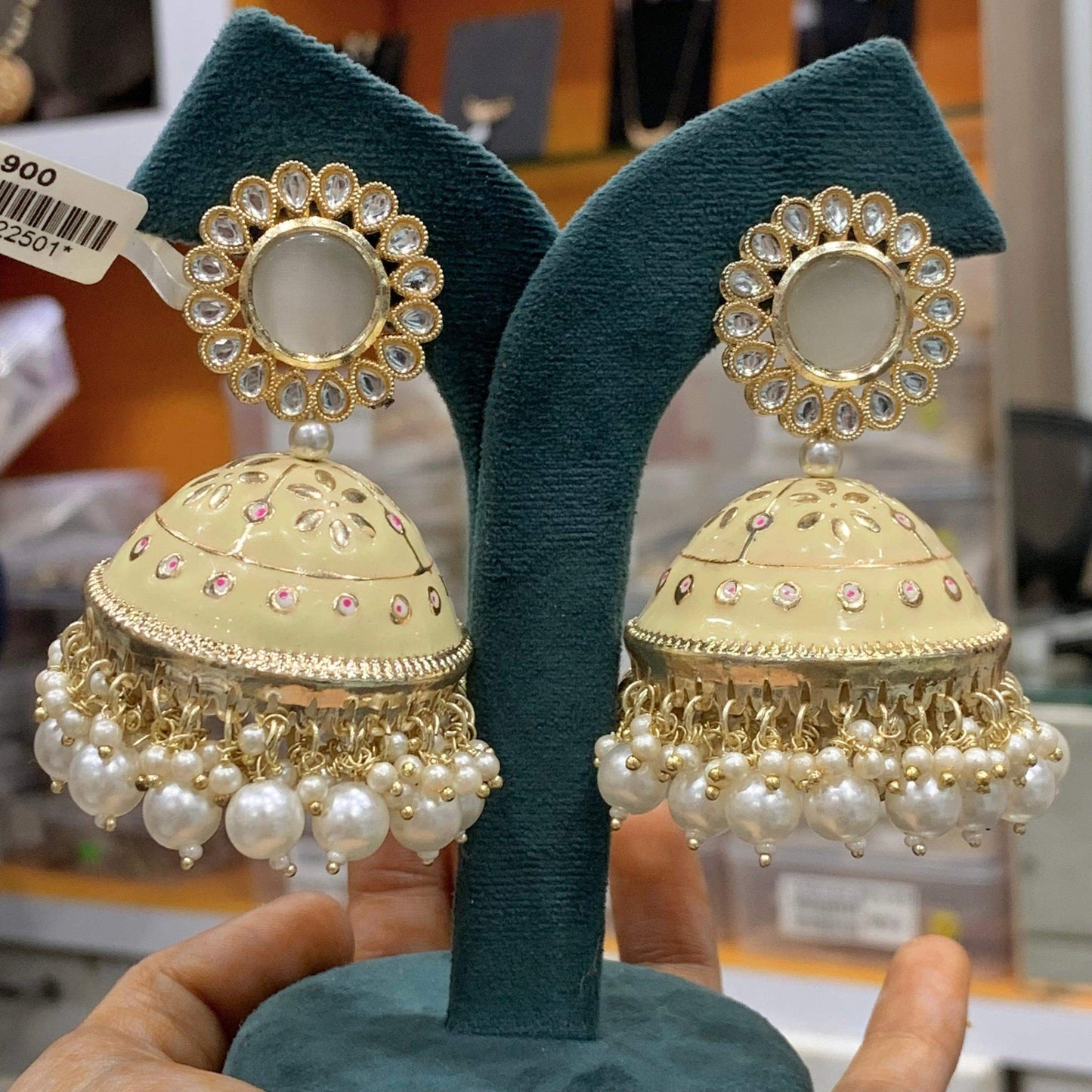 Kundan earrings 45554 - Vijay & Sons