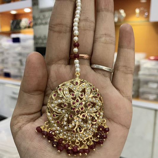 Jadau Maang Tikka 56478 - Vijay & Sons