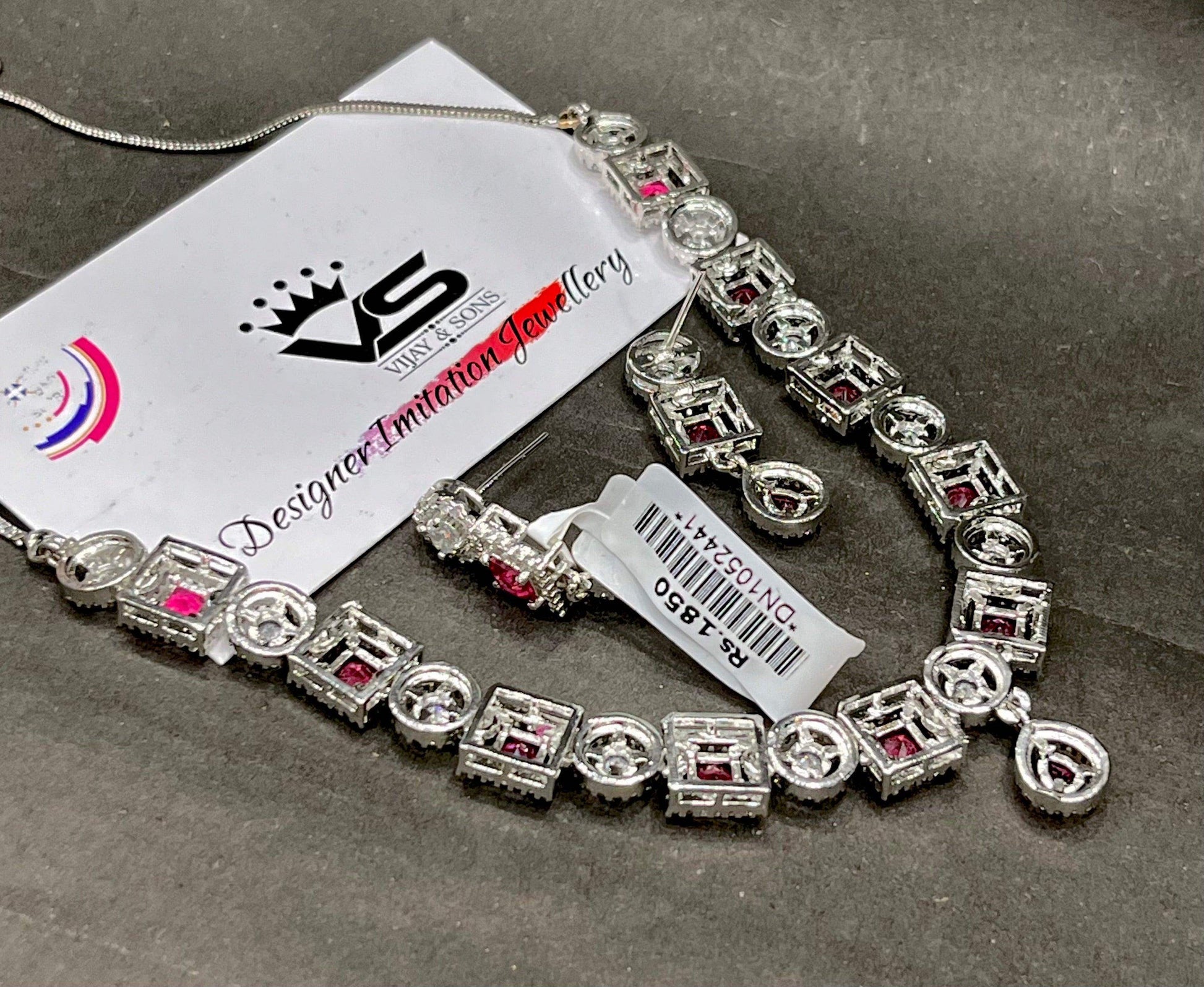 Diamond necklace set 9876294 - Vijay & Sons