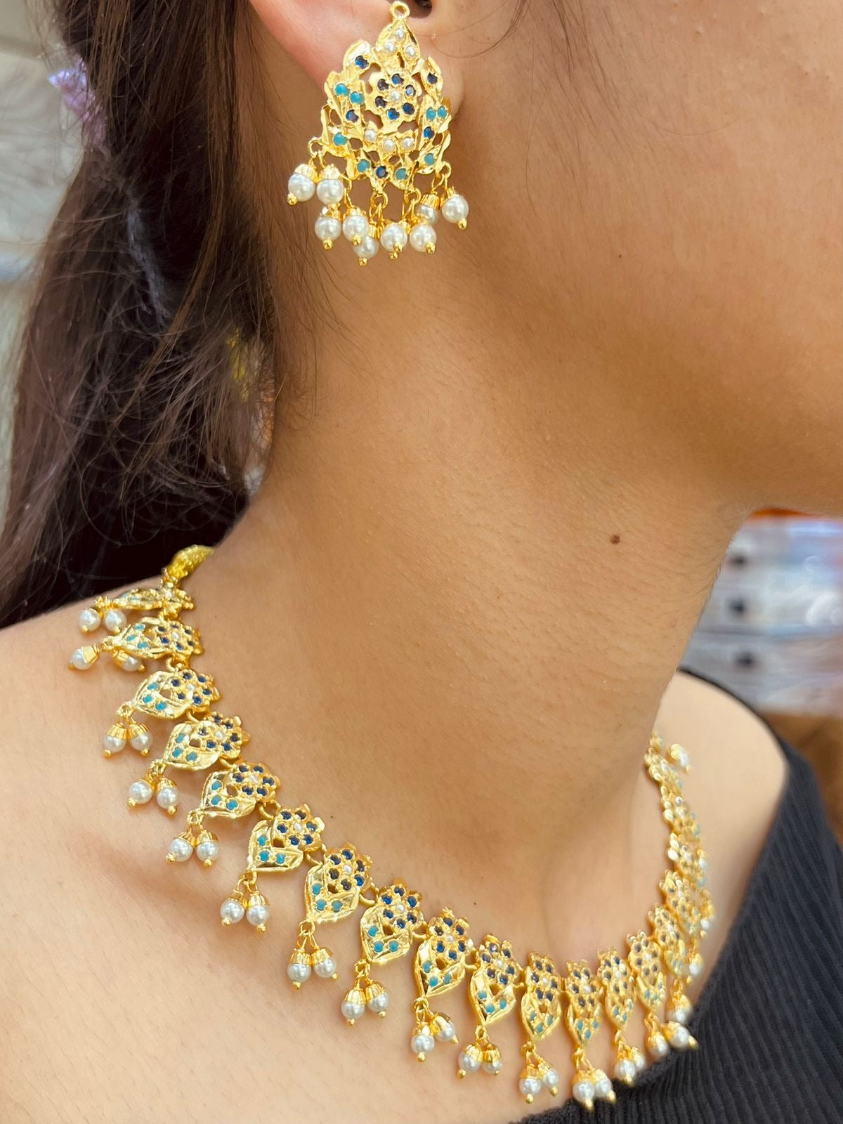 Jadau Necklace Set 628736
