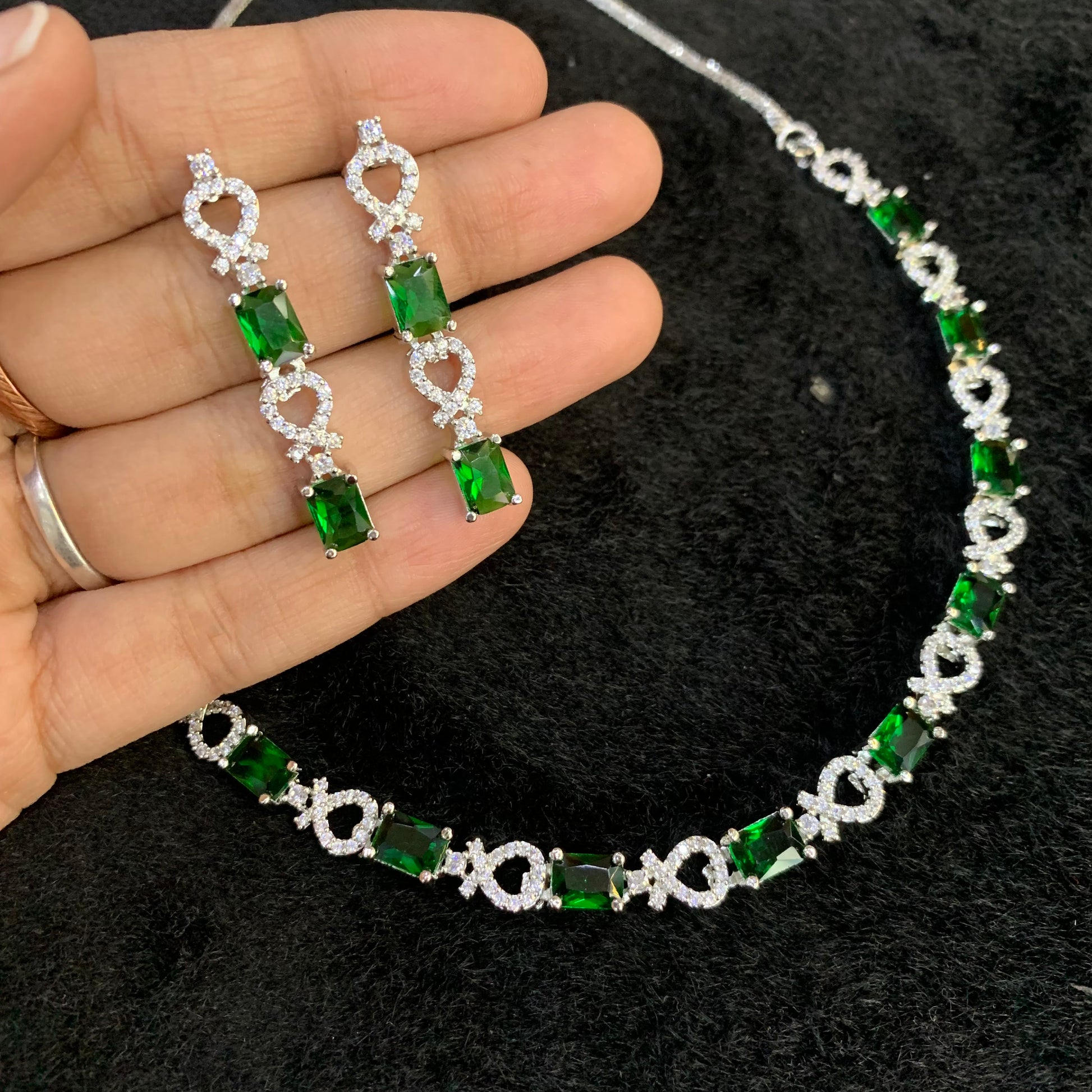 Zircon Necklace Set 6442 - Vijay & Sons