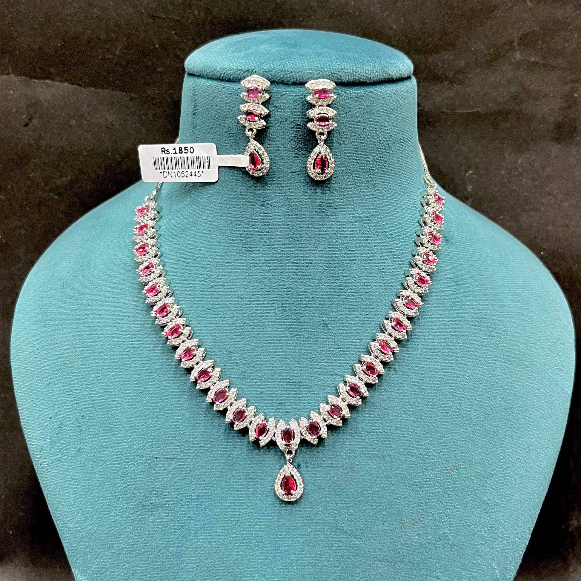 Zircon Necklace Set 46543 - Vijay & Sons