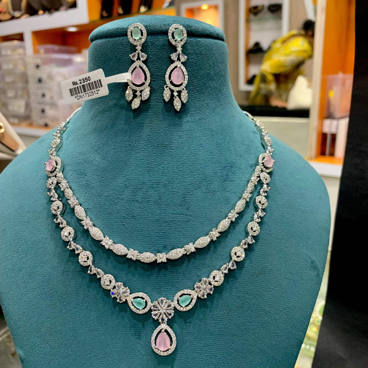 Zircon Necklace Set 244334 - Vijay & Sons