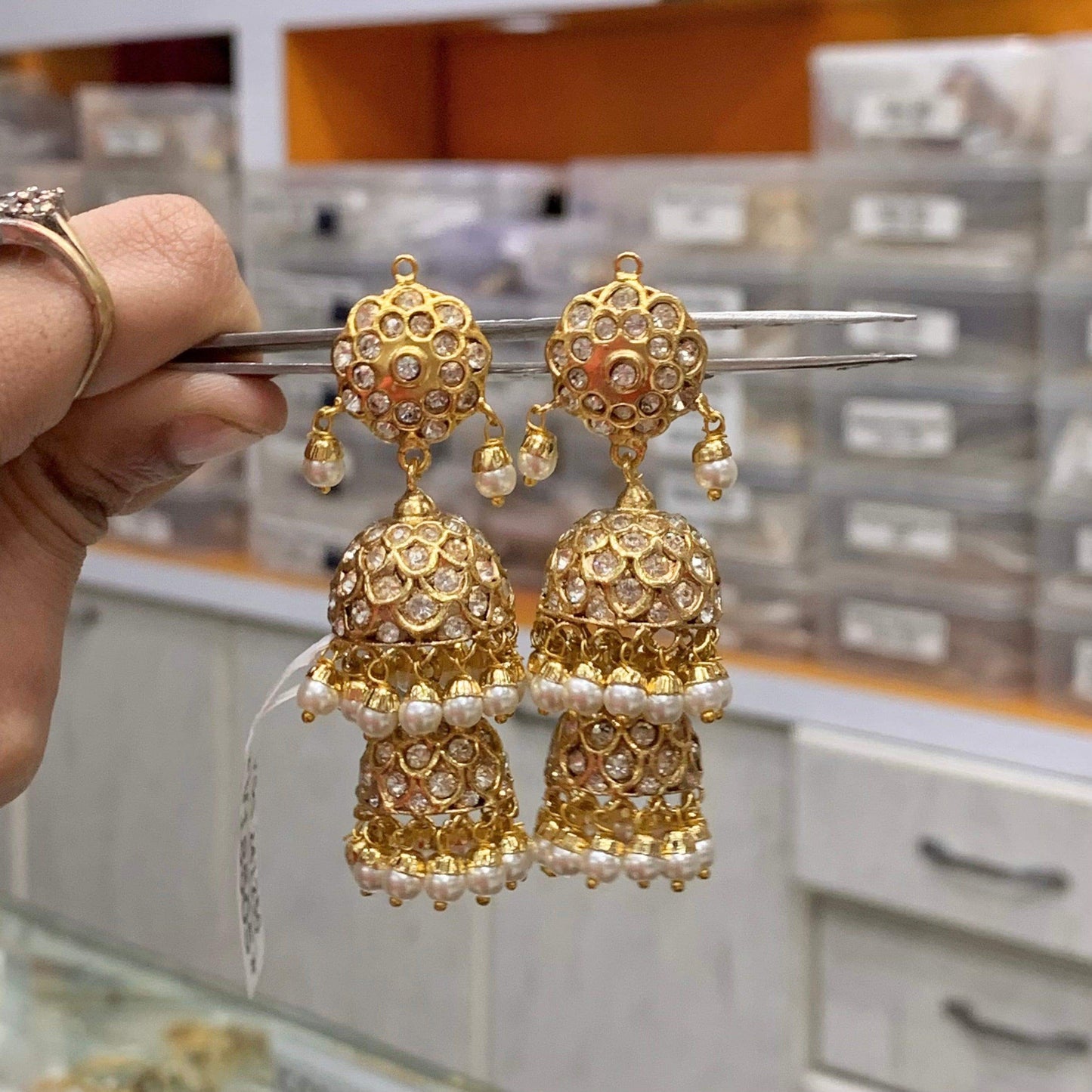 Jadau Earrings 34532 - Vijay & Sons